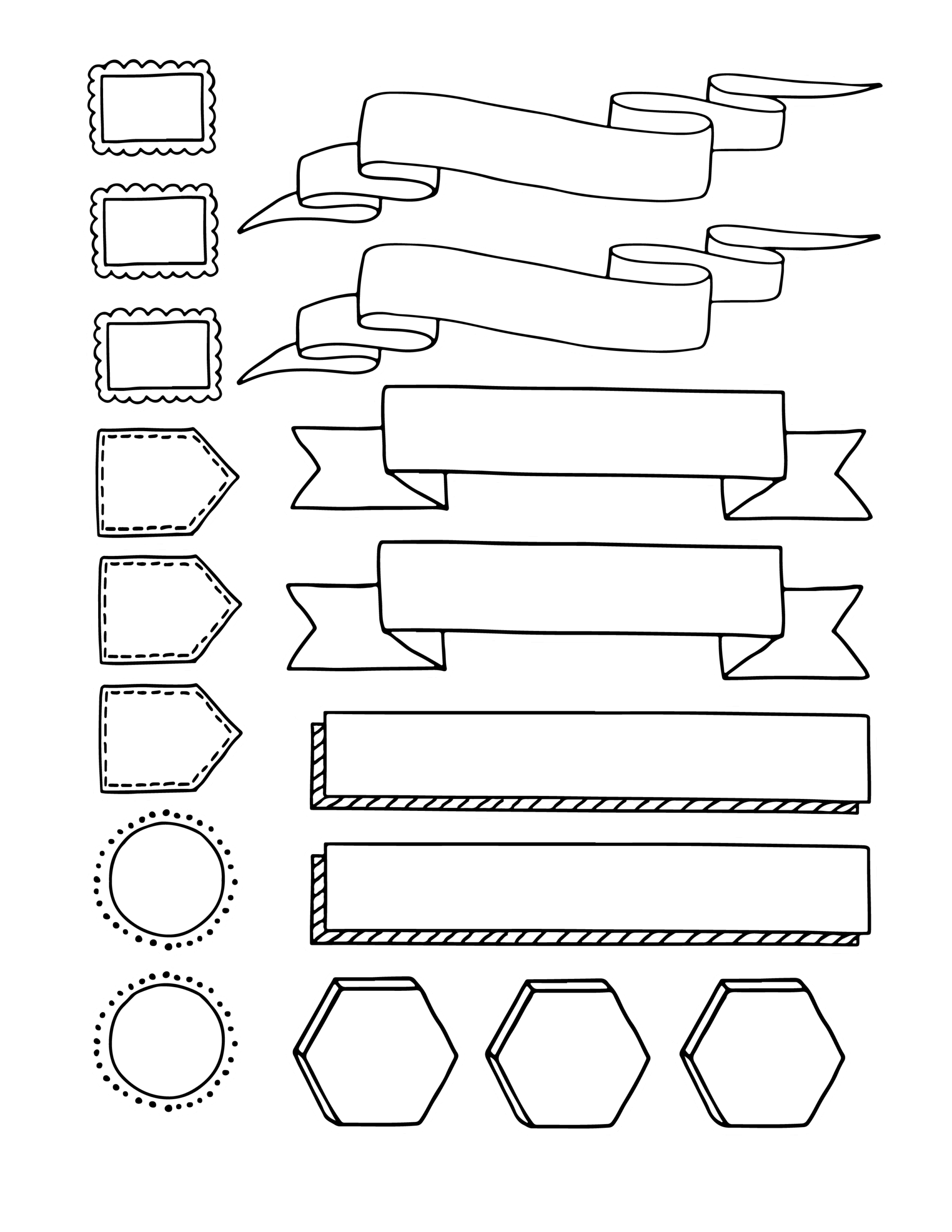 Bullet Journal Banners And Headers Printable