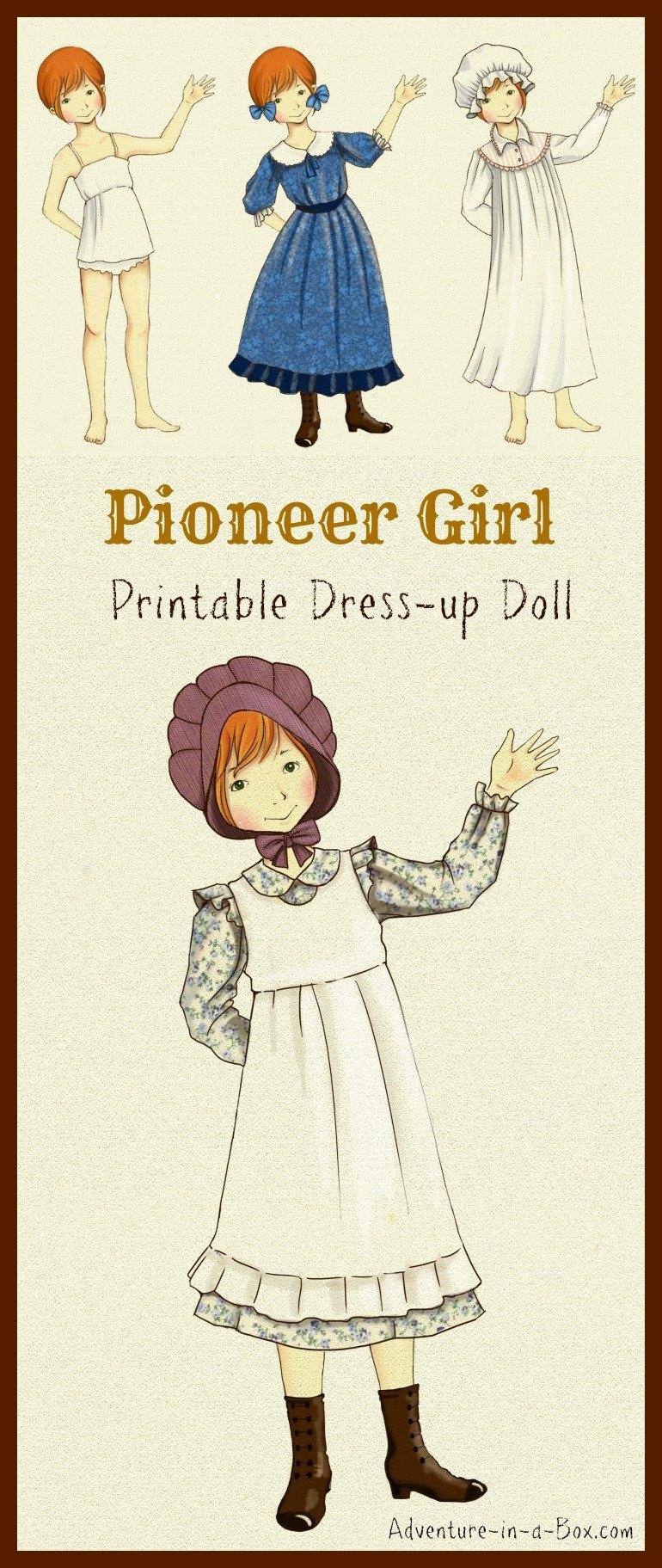 Pioneer Dress up Doll Inspired By Little House On The Prairie