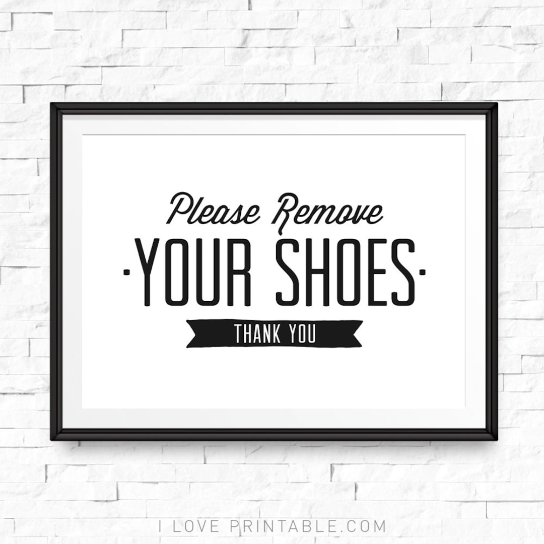 Free Please Remove Your Shoes Sign Printable