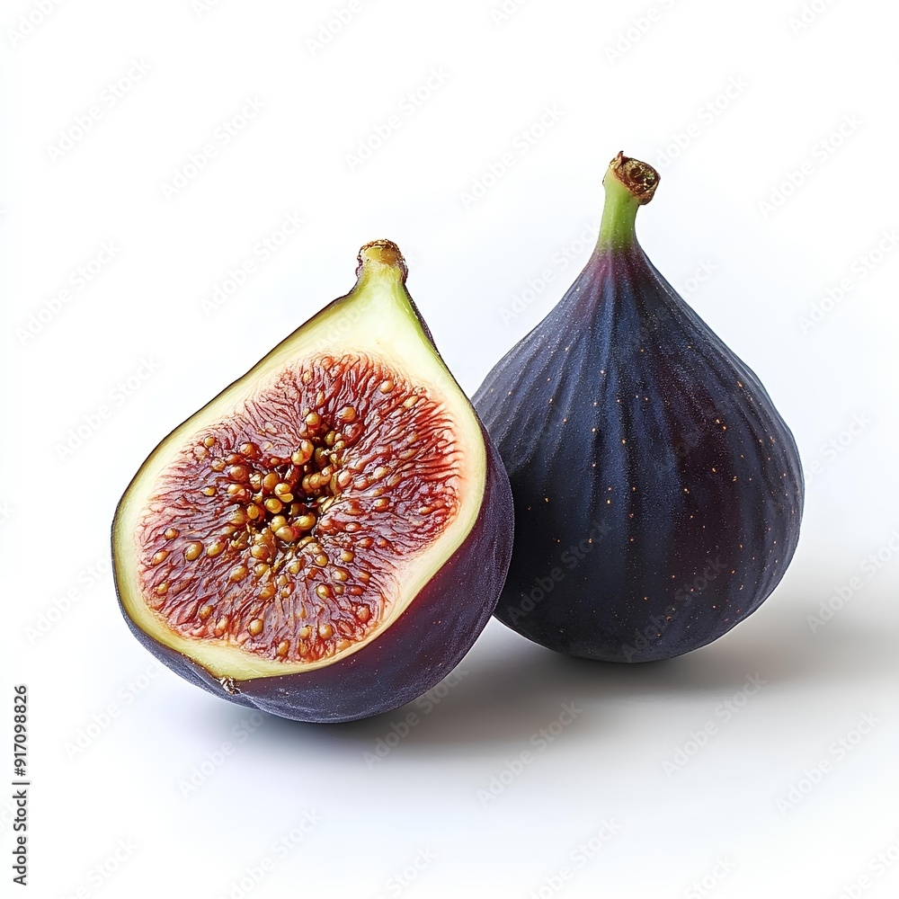 Poster Fig Fruit Isolated On White Background With Shadow Figs Isolated Wall Art UkPosters