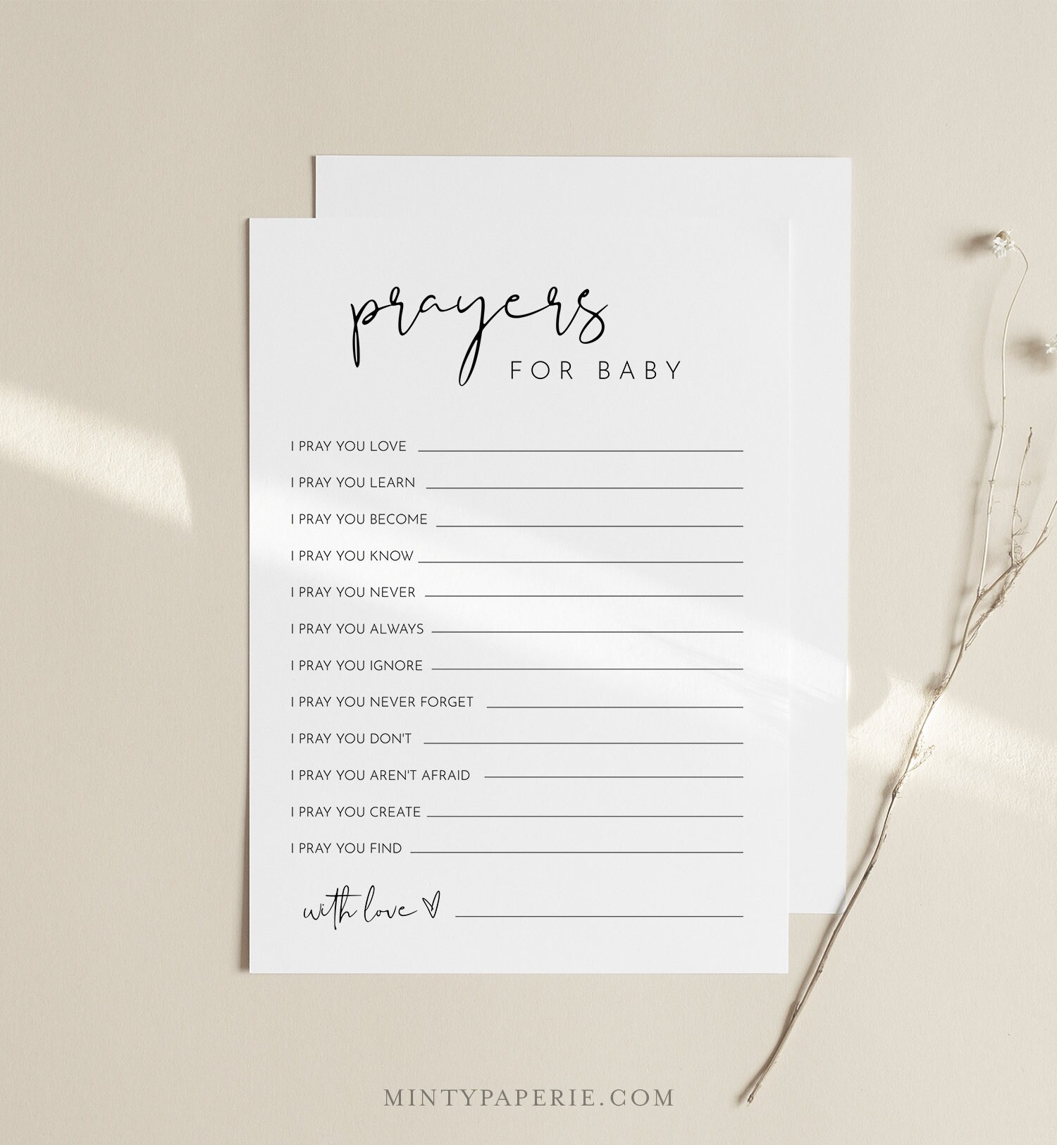 Prayers For Baby Shower Printable