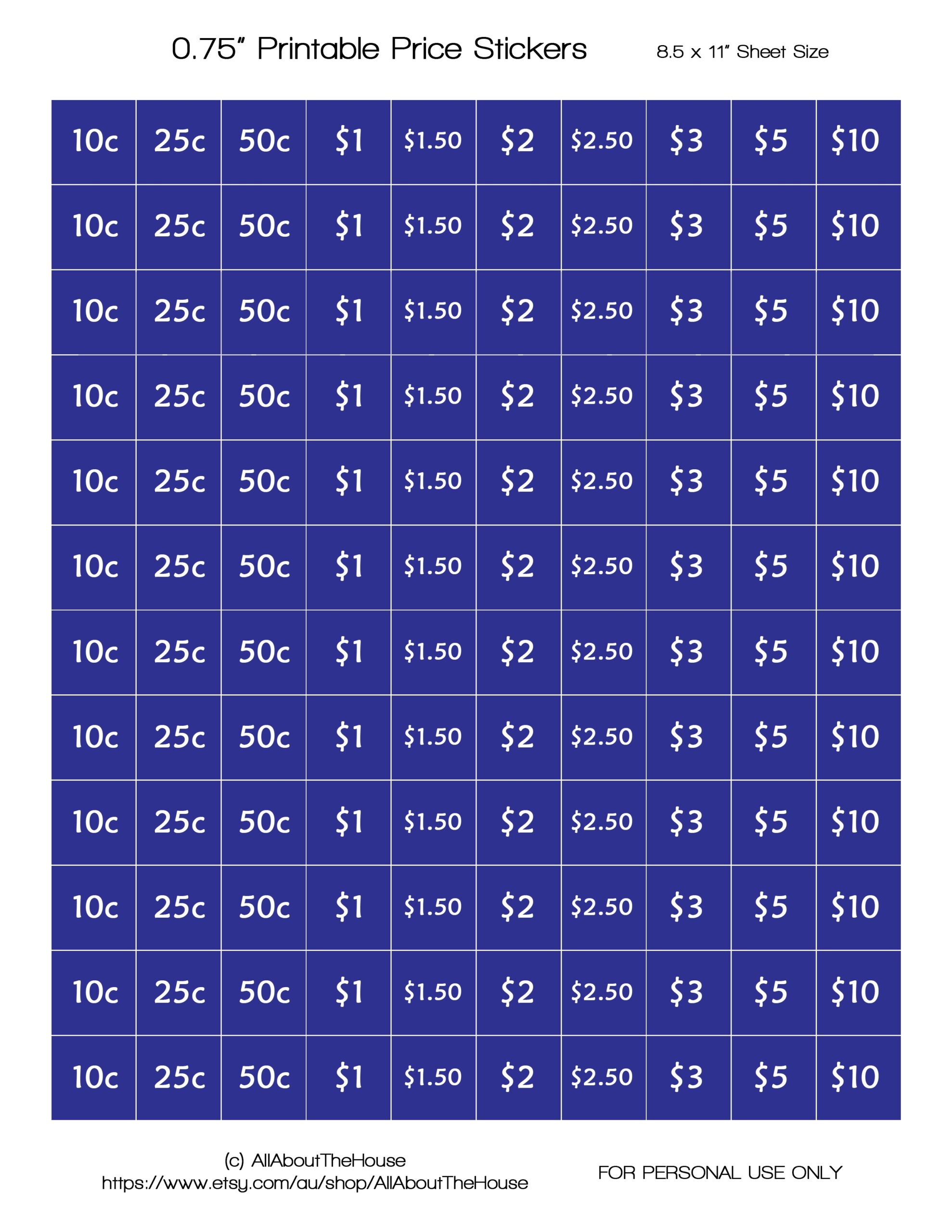 Price AllAboutTheHouse Printables