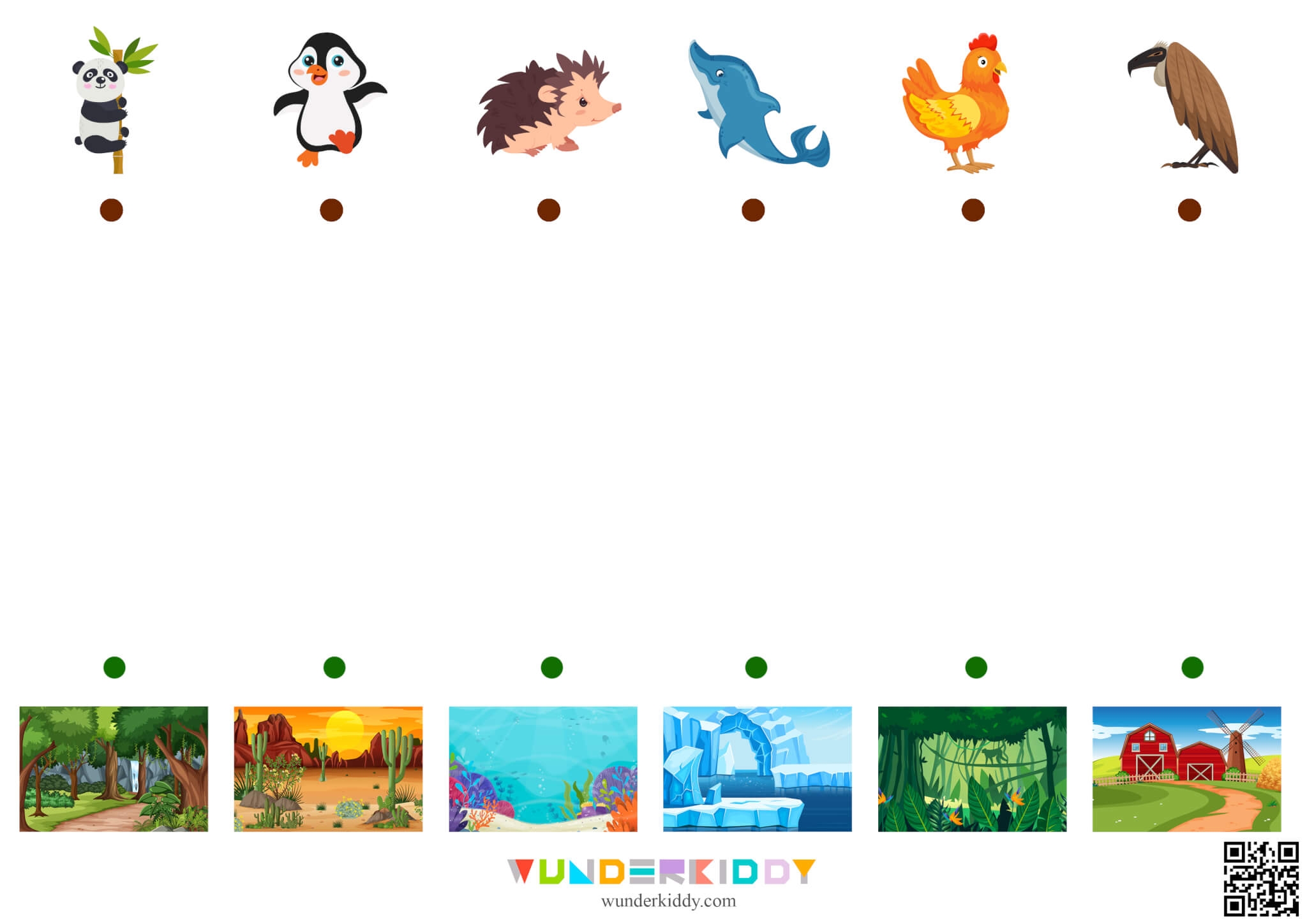 Printable Animal Habitats Matching Worksheet For Children Printable Animal Habitats Matching Worksheet For Children