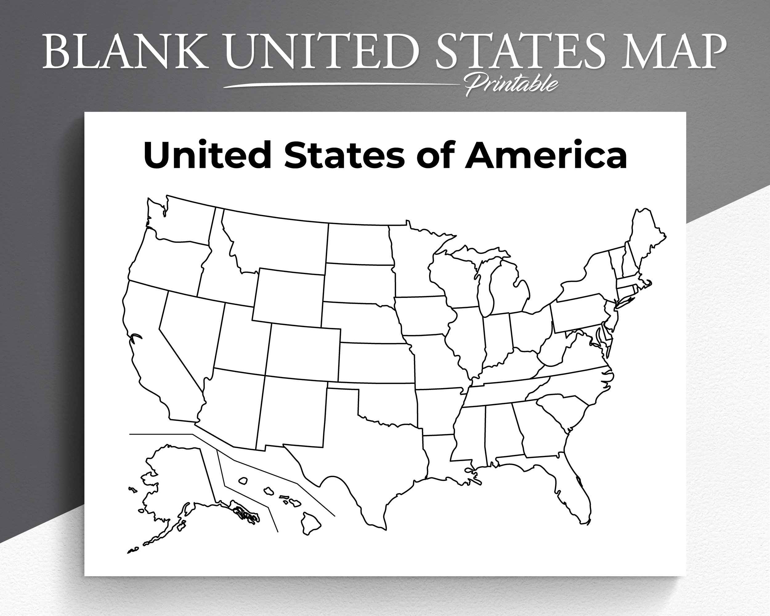 Poster Size Us Map Free Printable