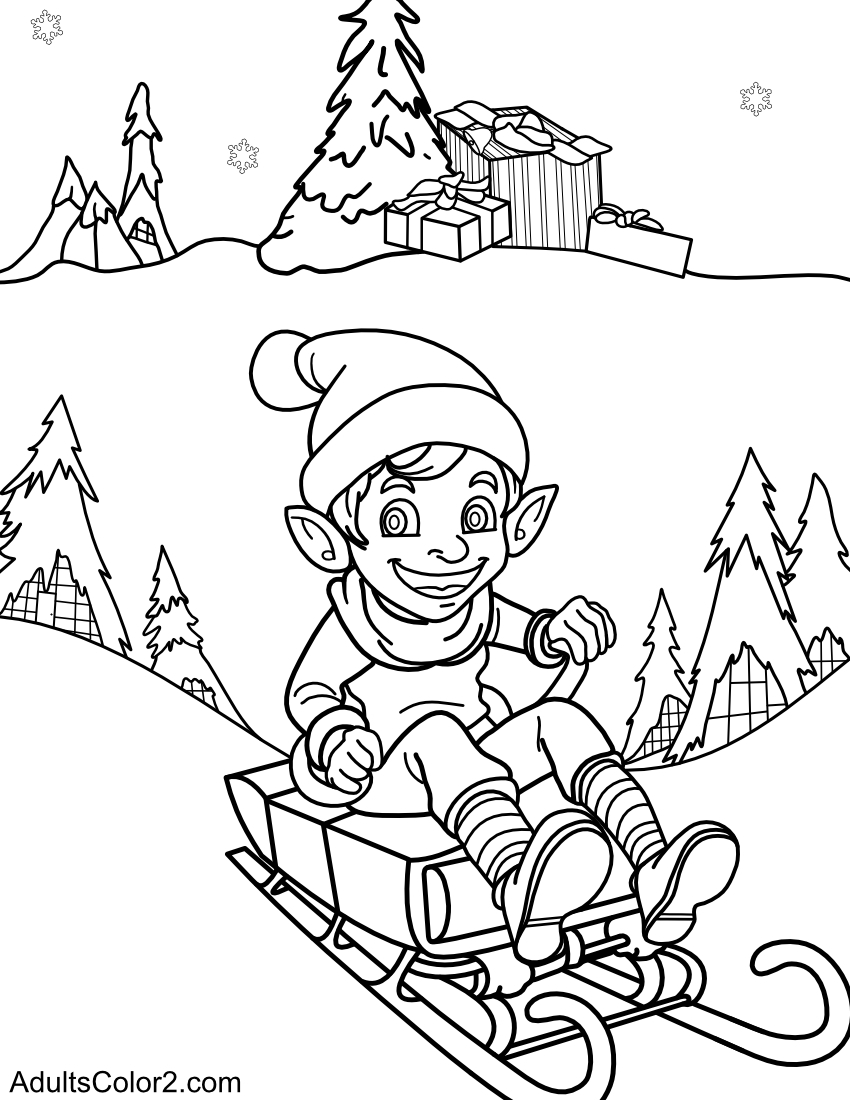 Sledding Elf On Shelf Printable
