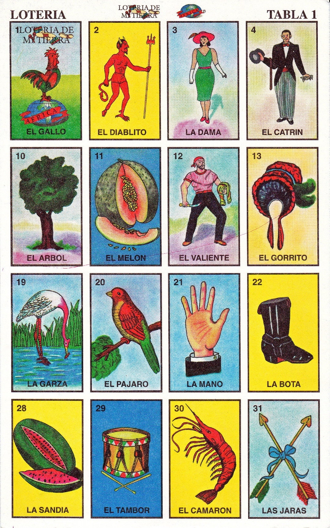 Printable Loteria Cards The Complete Set Of 10 Tablas Printable Digital Downloads For Arts And Crafts Party Supplies Printable Game Etsy de