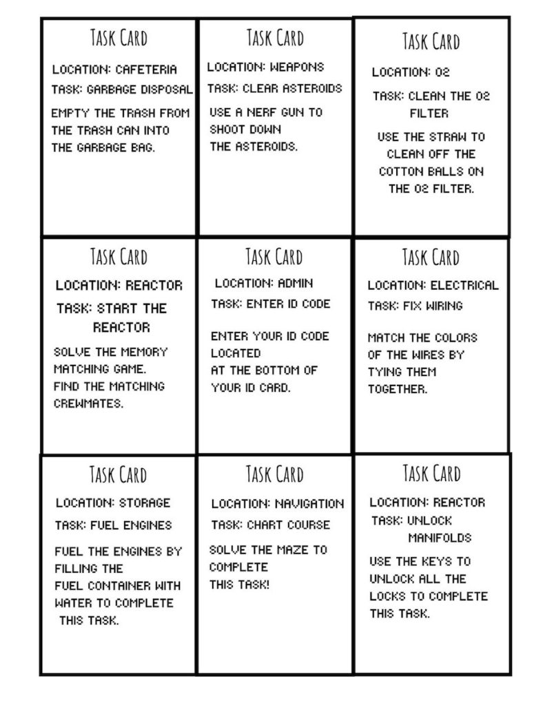 Real Life Among Us Game Printable with Pictures OriginalMOM