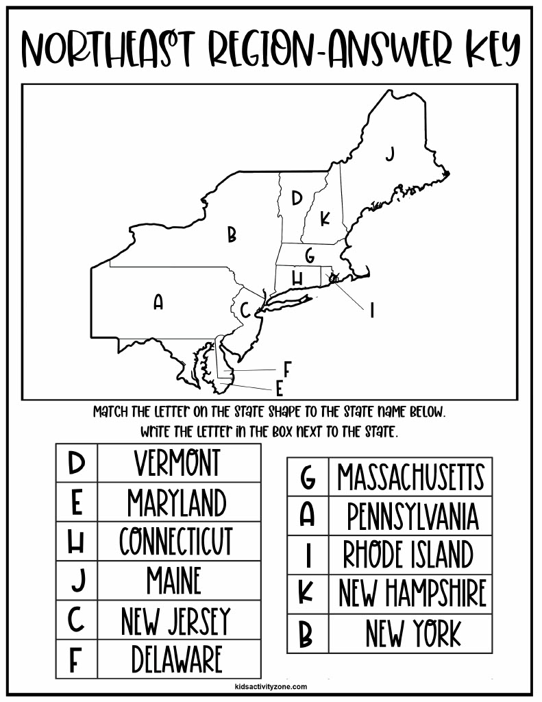 Regions Of The United States Worksheets Kids Activity Zone