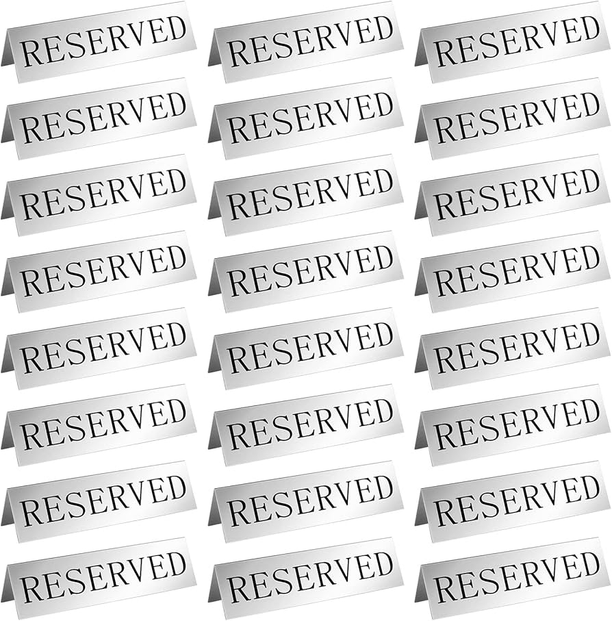 Reserved Metal Sign Reserved Table Signs Double Sided Table Stand Tents Signs For Weddings Restaurants Parties Ceremonies 15 X 8 Cm Silver Pack Of 24 Amazon de Stationery Office Supplies Reserved Metal Sign Reserved Table Signs Double Sided Table Stand Tents Signs For Weddings Restaurants Parties Ceremonies 15 X 8 Cm Silver Pack Of 24 Amazon de Stationery Office Supplies