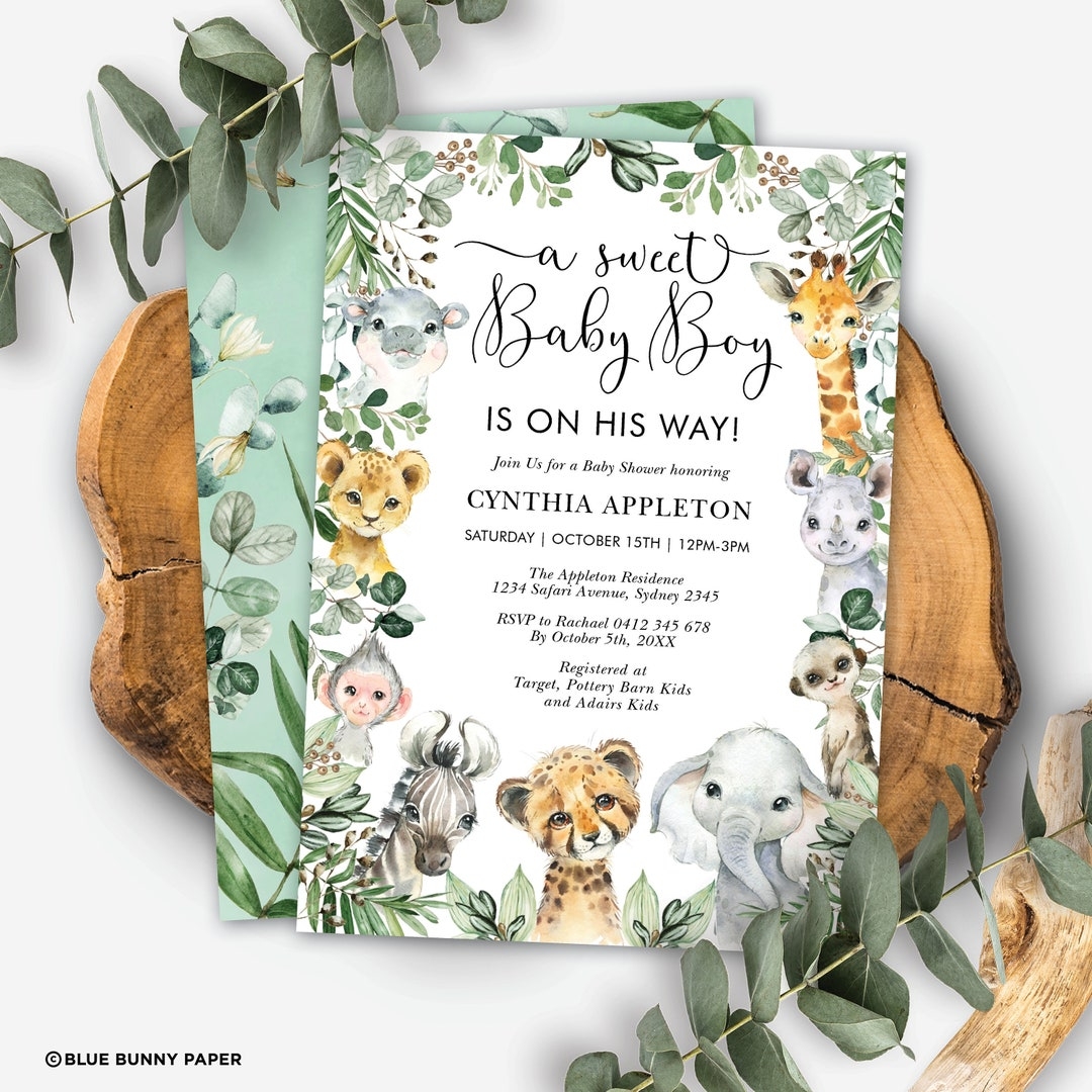 Safari Baby Shower Invitations Deals Free Template