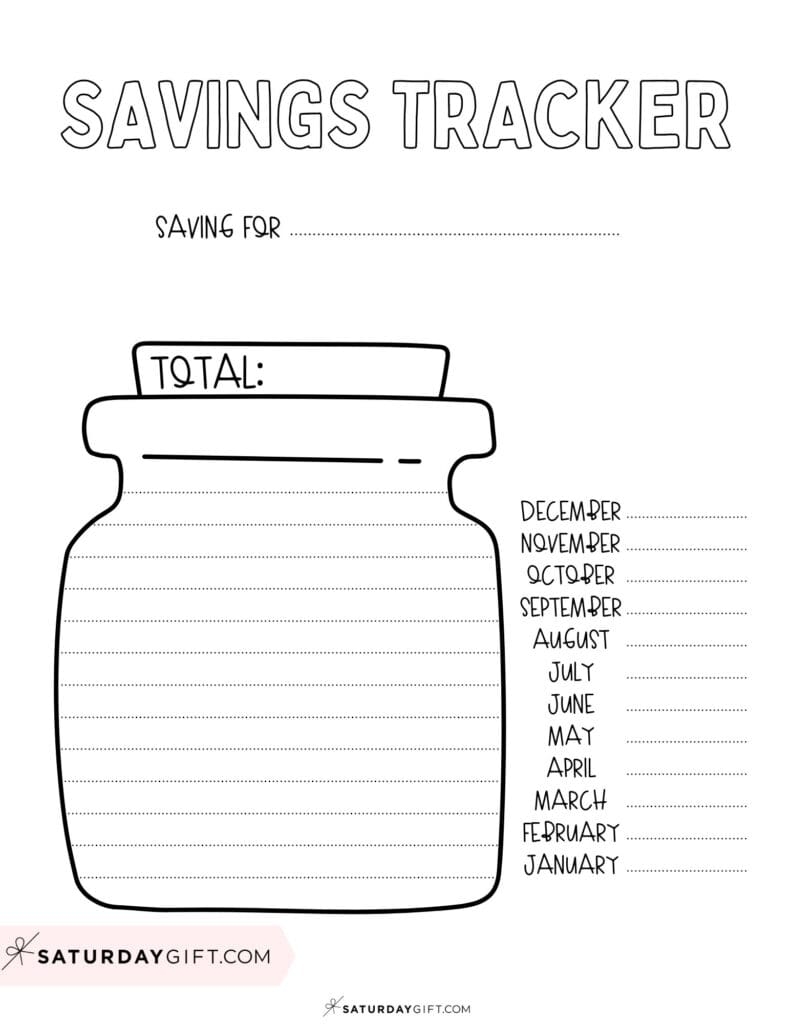 Savings Tracker Printable 51 Cute Free Templates
