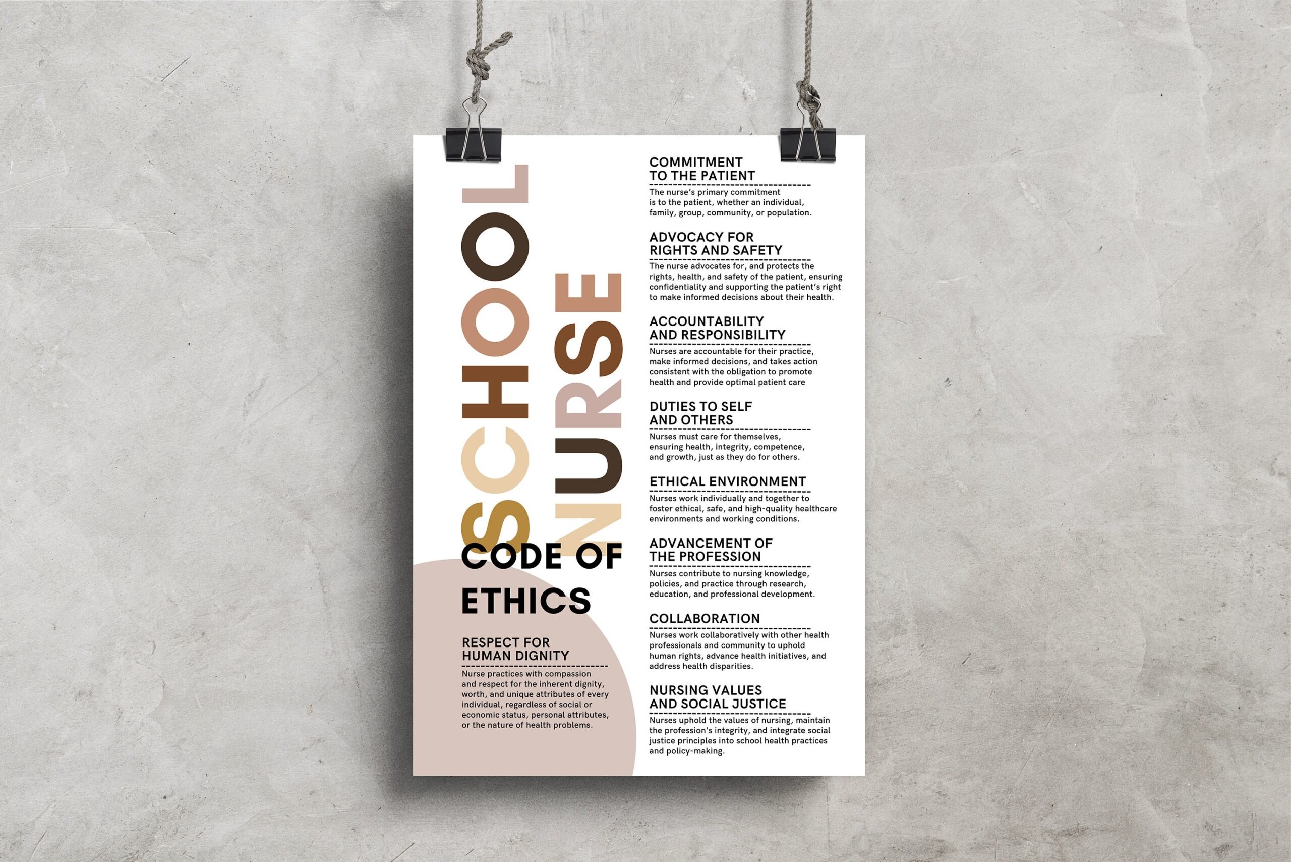 School Nurse Code Of Ethics Nurse Office Decor Nurse Poster Nurse Bulletin Board Nurse Health Office Decor Health Clinic Decor Etsy