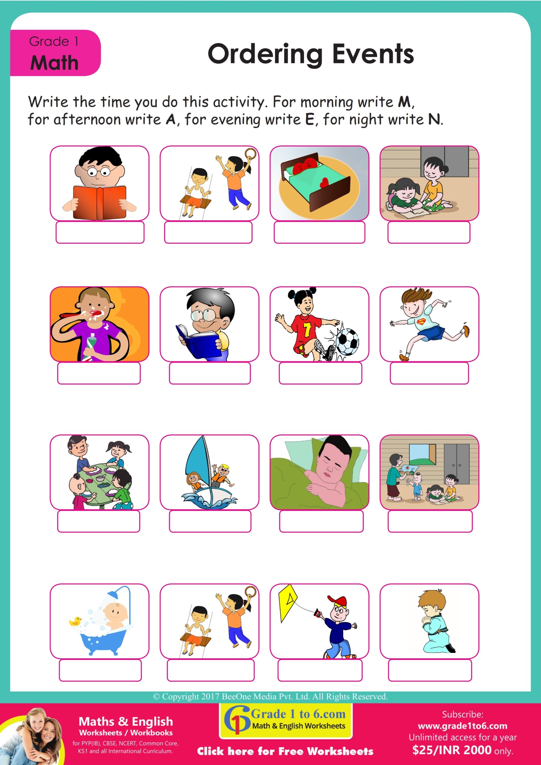 Printable Order Of Sequences For First Grader