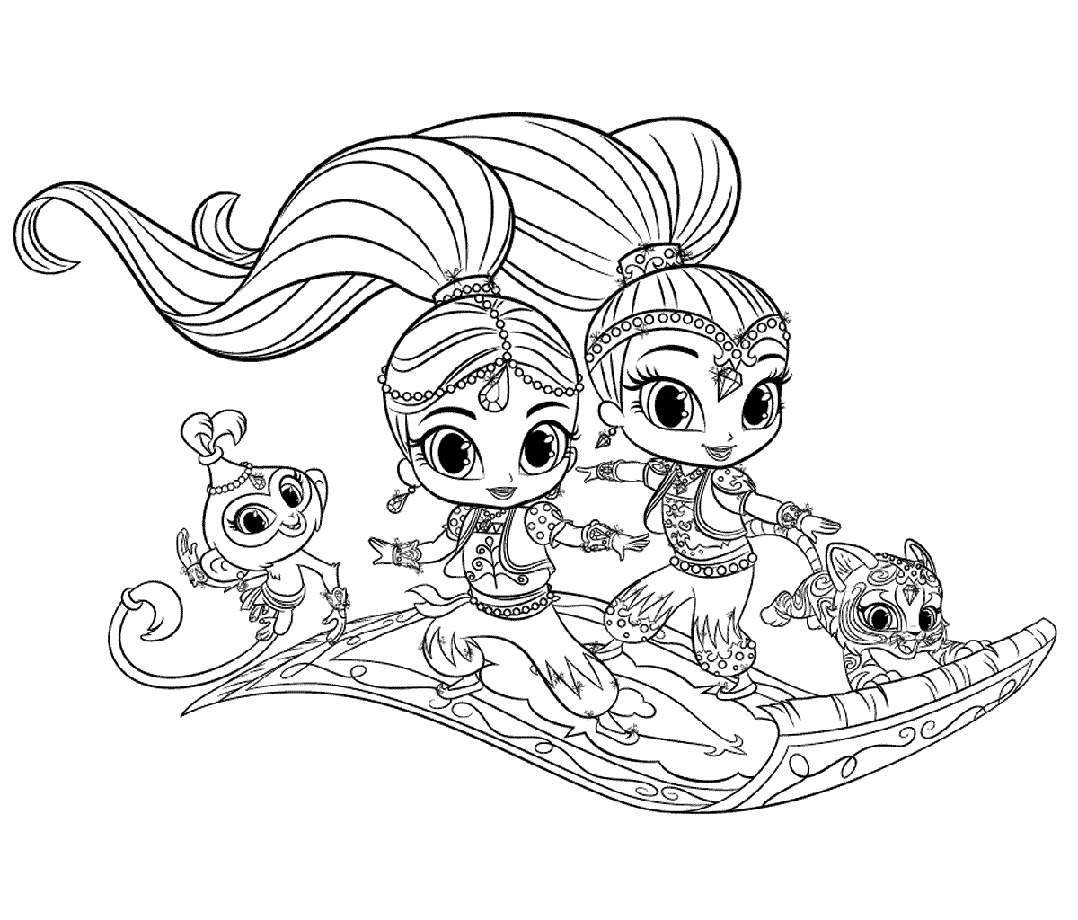 Shimmer And Shine Coloring Pages Printable Coloring Pages FREE