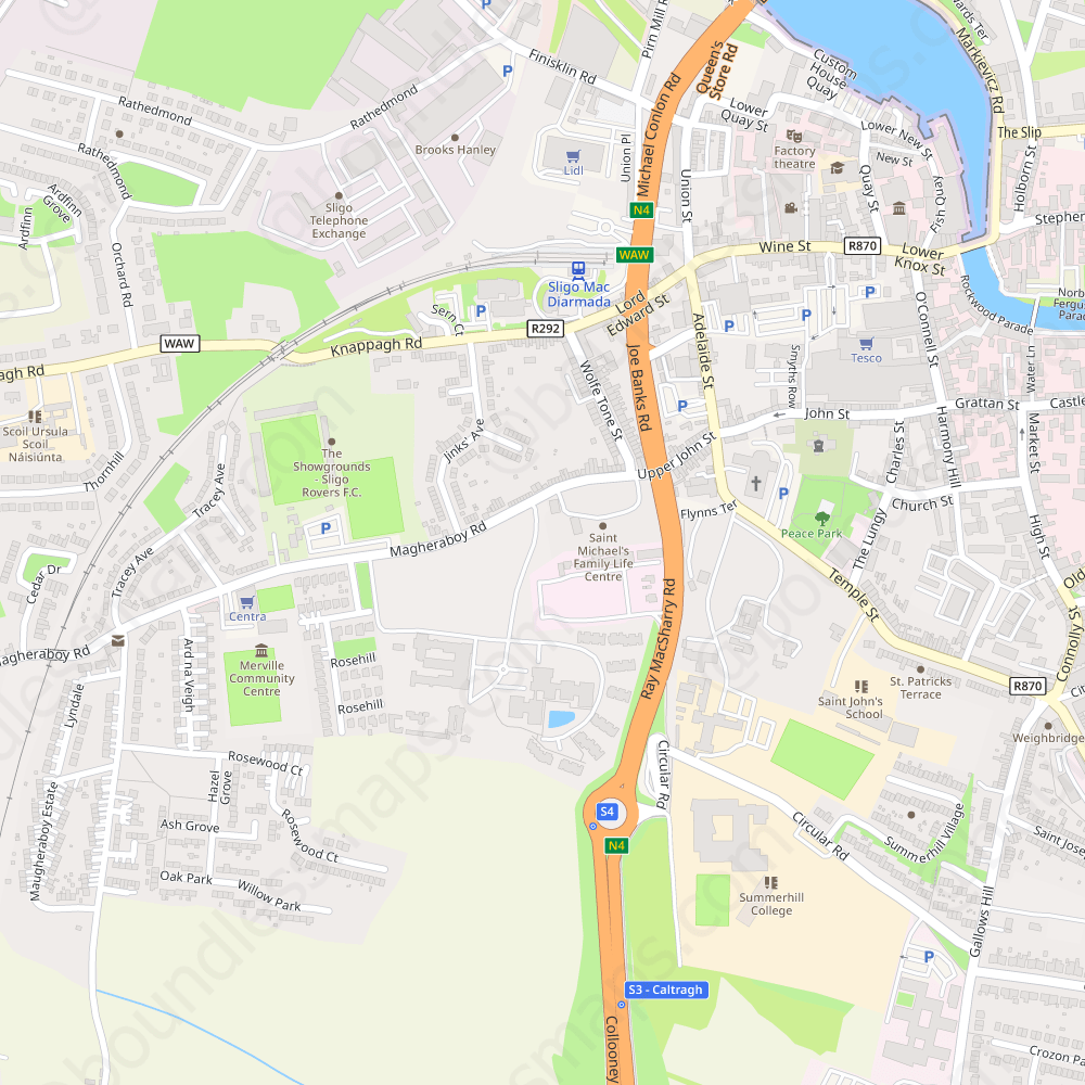 Printable Road Map Of Sligo Ireland