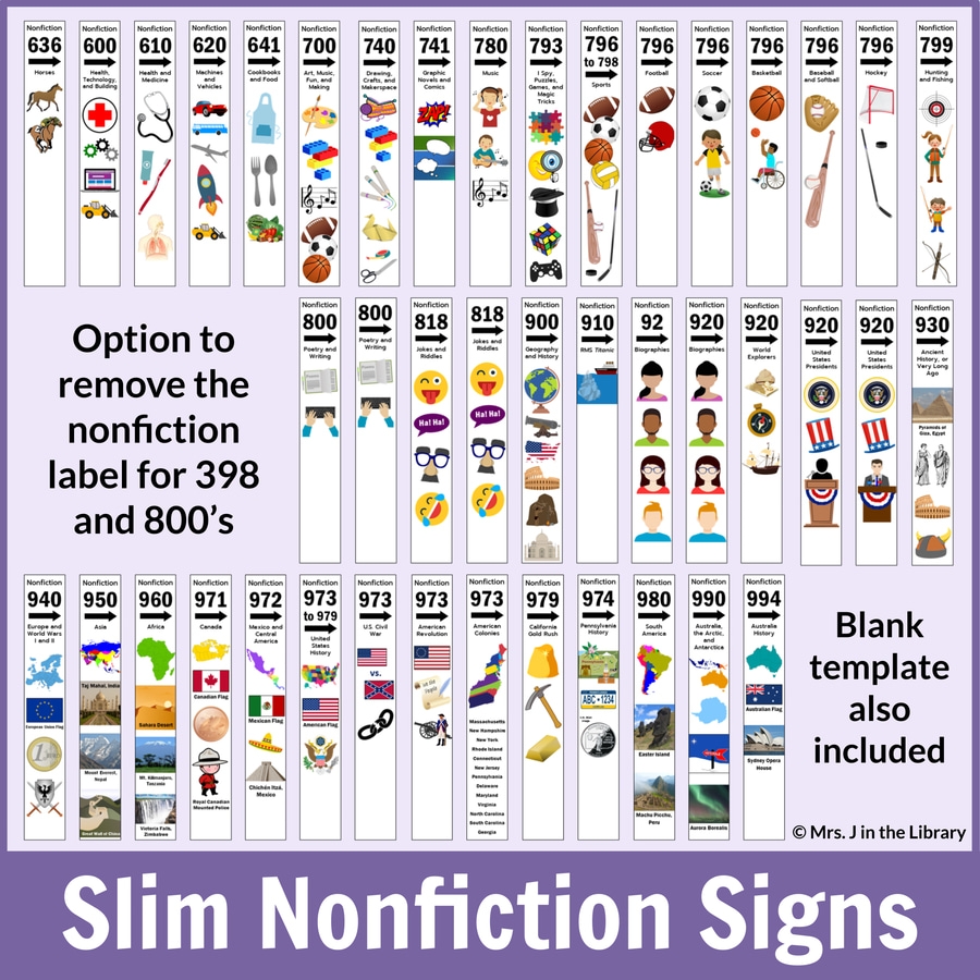 Free Printable Dewey Decimal Shelf Labels