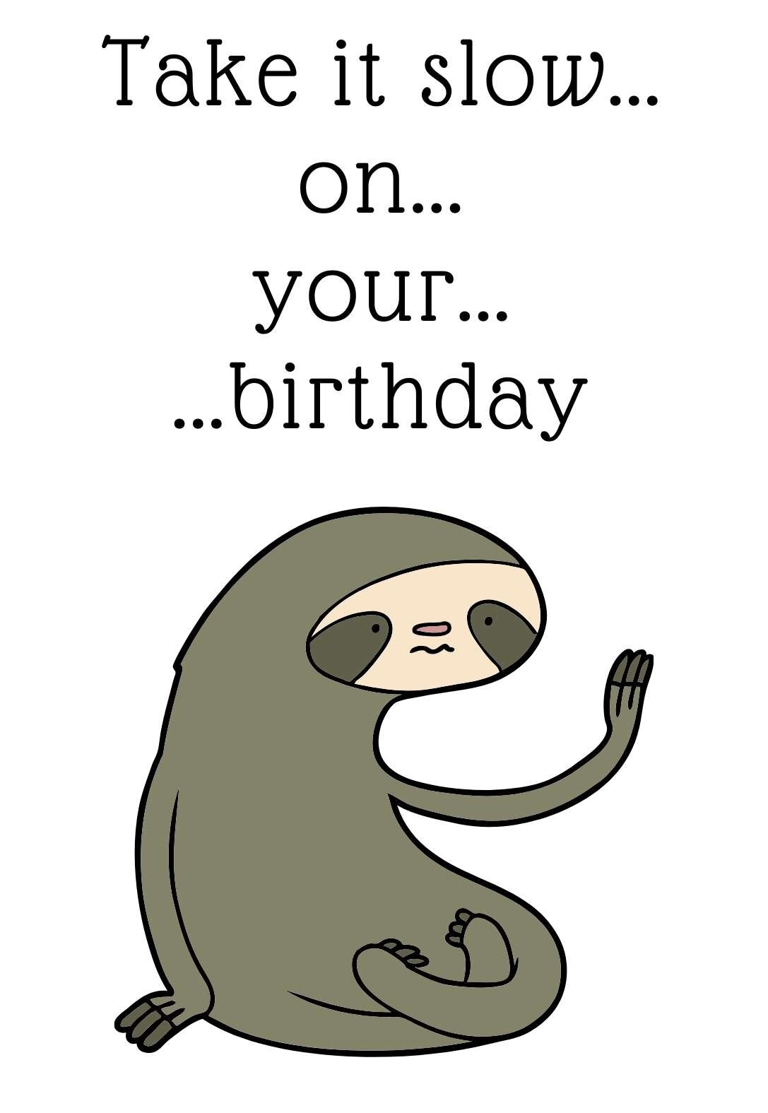 Free Printable Sloth Birthday Card