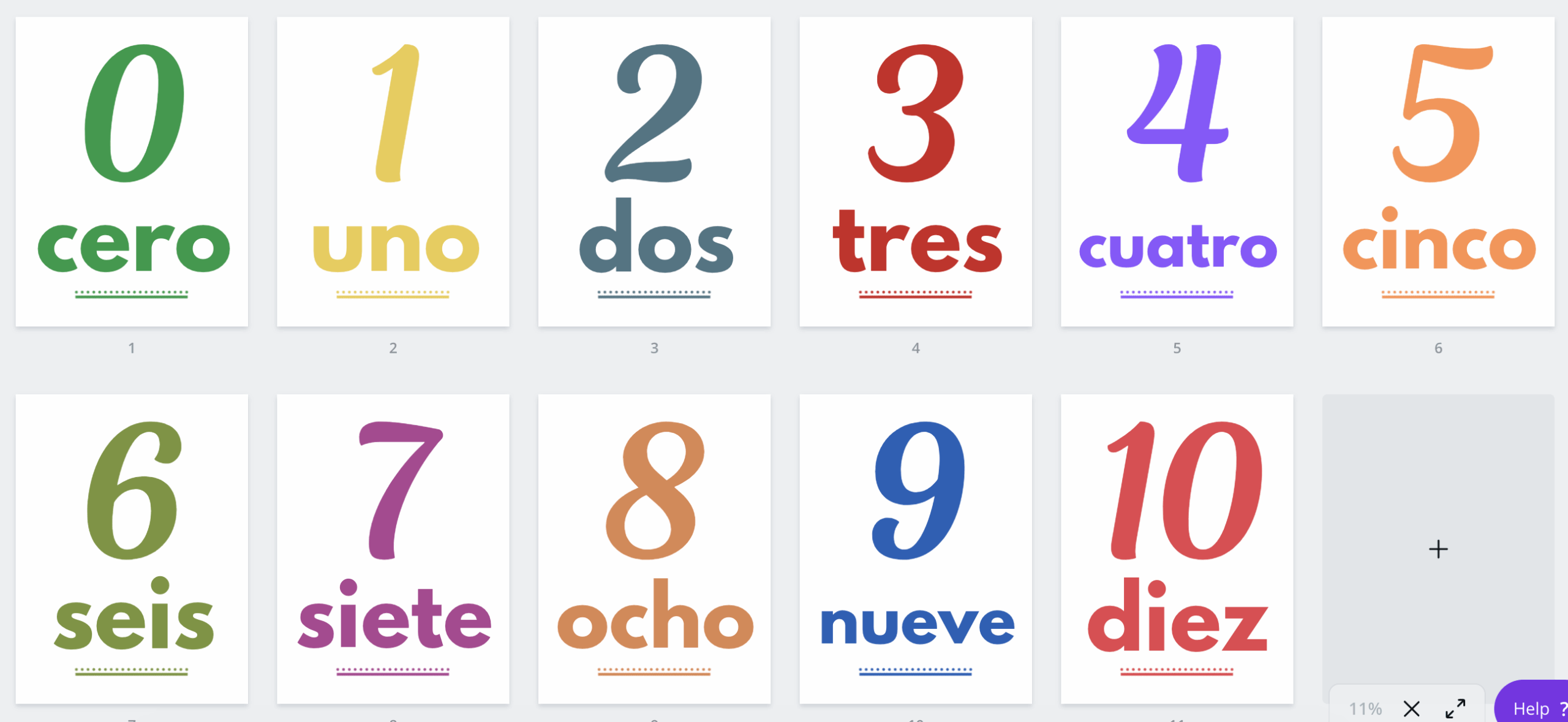 Spanish Numbers Vocab 0 10 Printable Display Beginner Vocabulary 11 Posters Colorful Teaching Resources