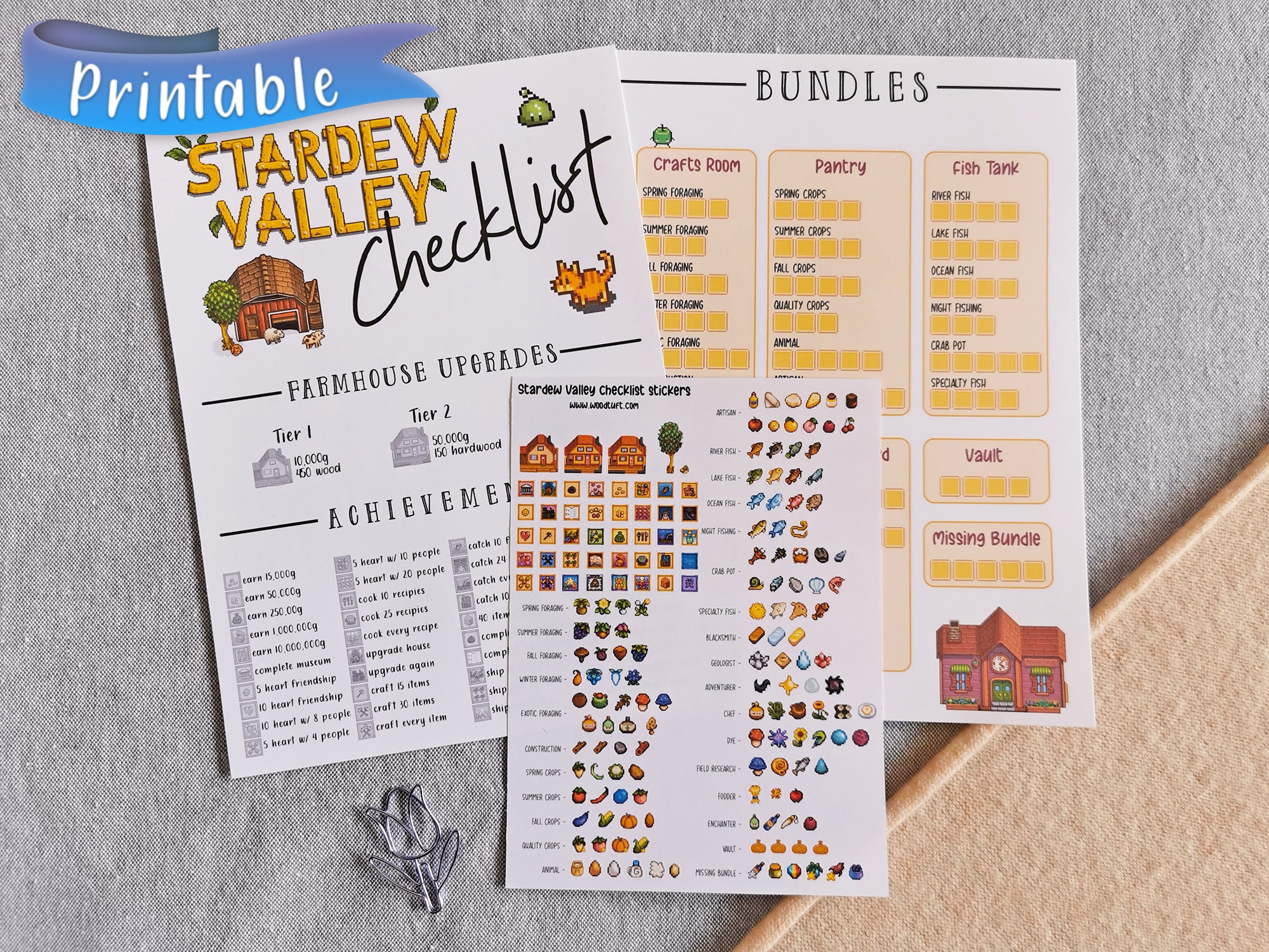 Stardew Valley Checklist Printable With Stickers Etsy Israel