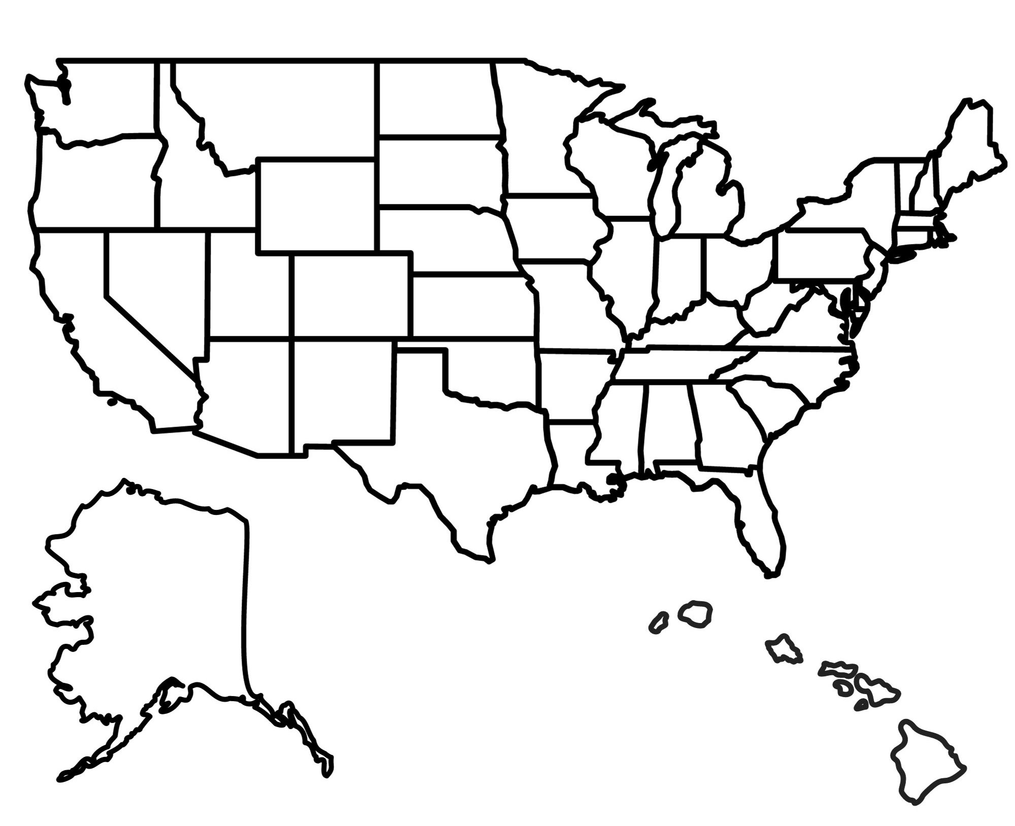 Printable Map Of Us States