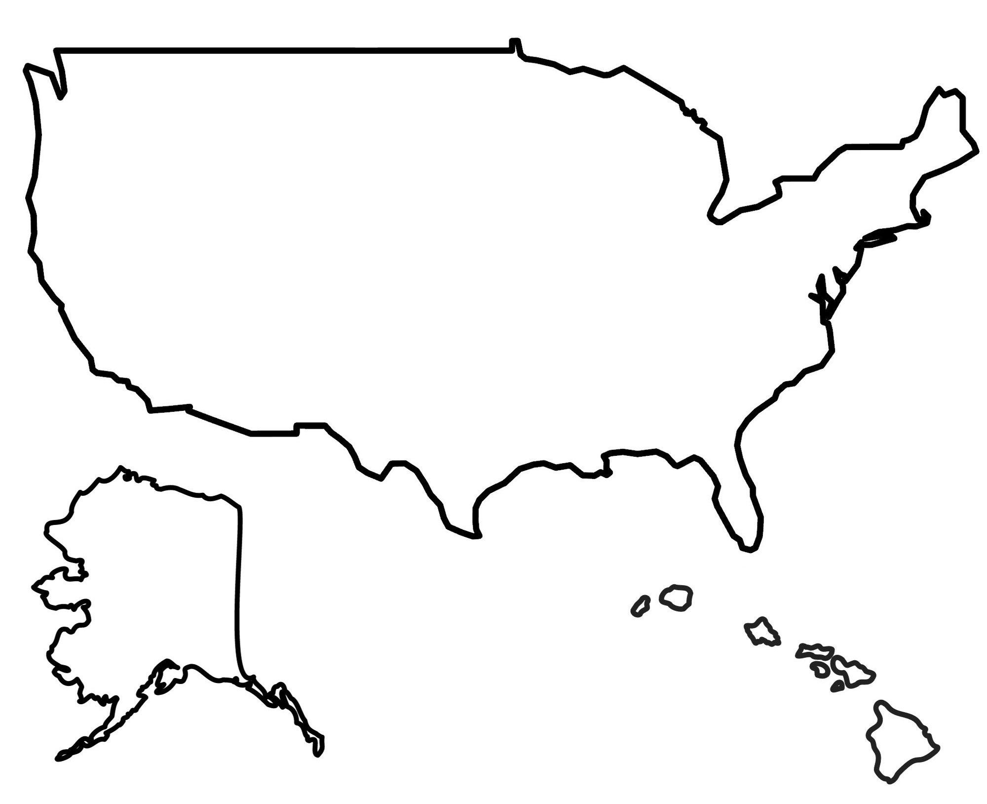 Blank Us State Map Printable