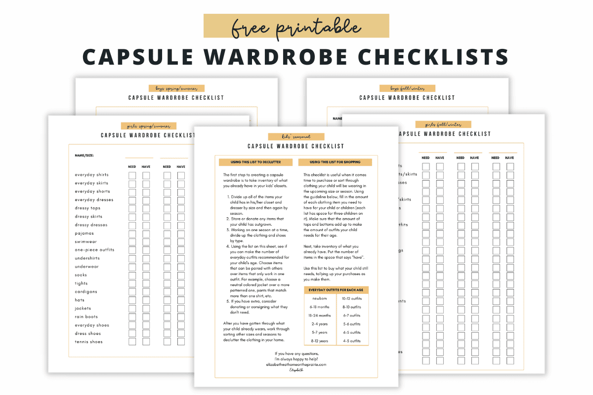 Summer Kids Capsule Wardrobe And Free Checklist 