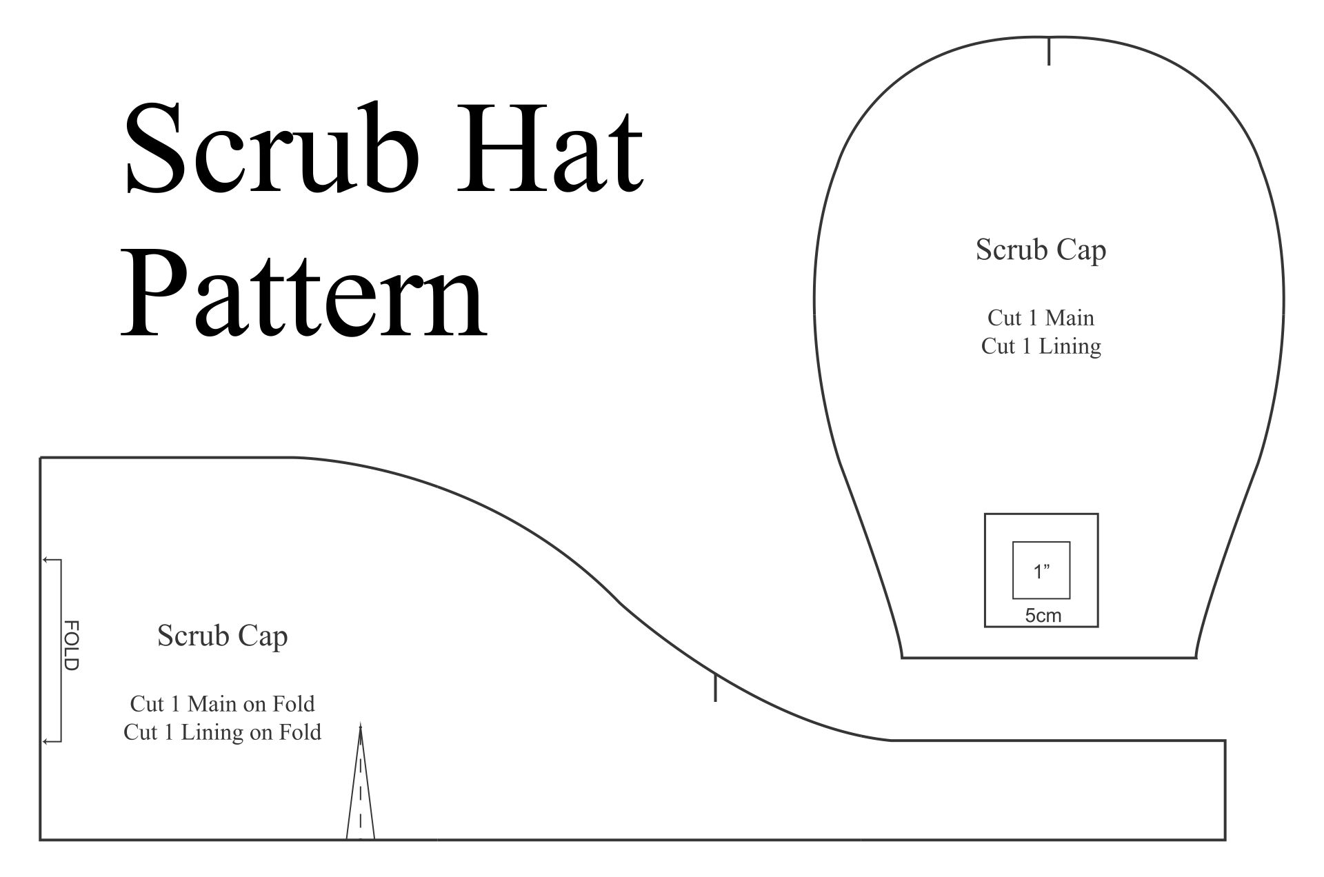 Printable Surgical Scrub Hat Pattern Free