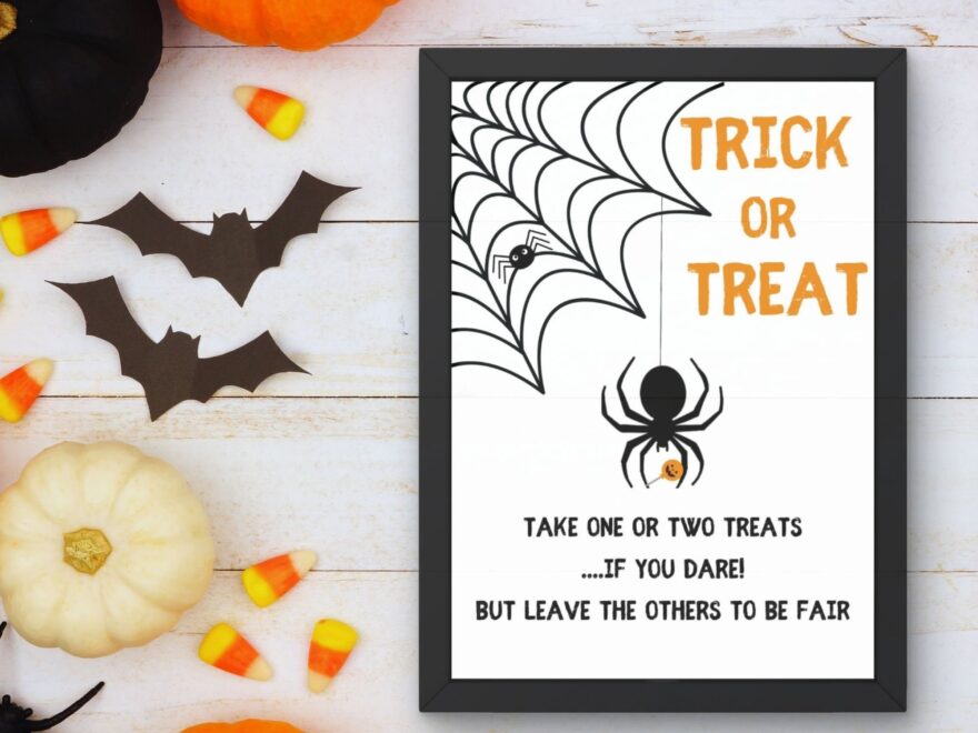 Take One Or Two Treats Halloween Trick Or Treat Sign Halloween Candy Sign Porch Trick Or Treat Sign Printable Passing Out Candy Sign Etsy