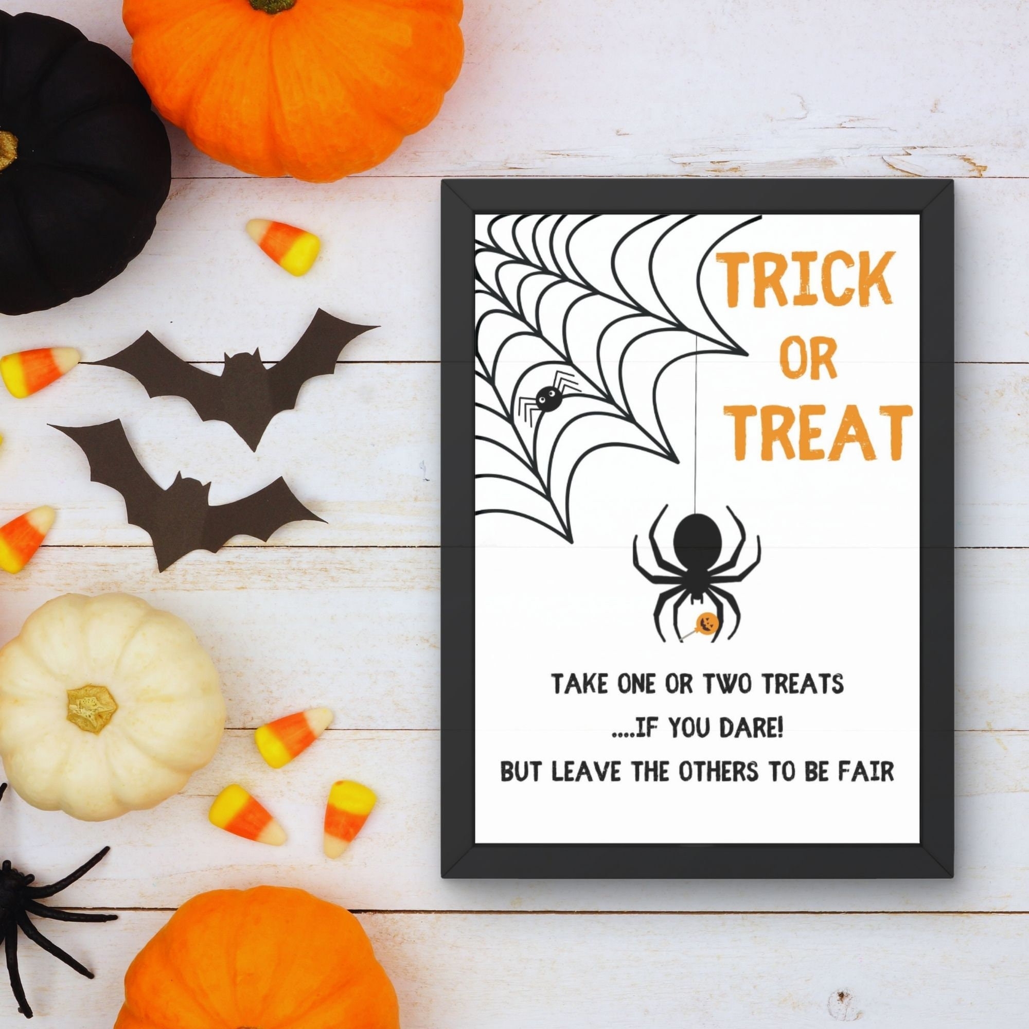 Take One Or Two Treats Halloween Trick Or Treat Sign Halloween Candy Sign Porch Trick Or Treat Sign Printable Passing Out Candy Sign Etsy