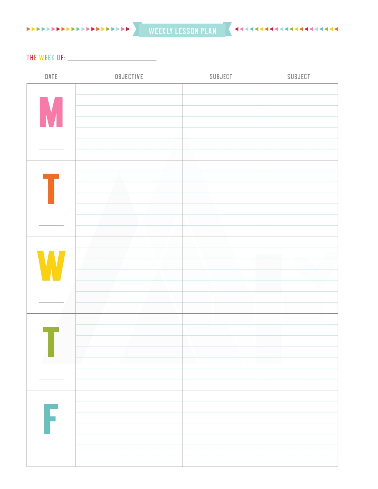 Free Printable Color Teacher Planner