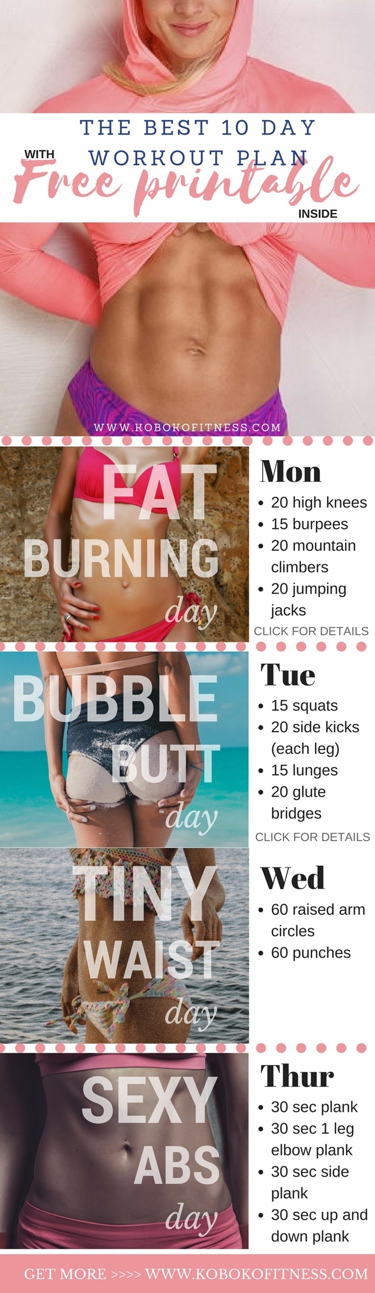The Best 10 Day Home Workout Plan Free Printable Blog