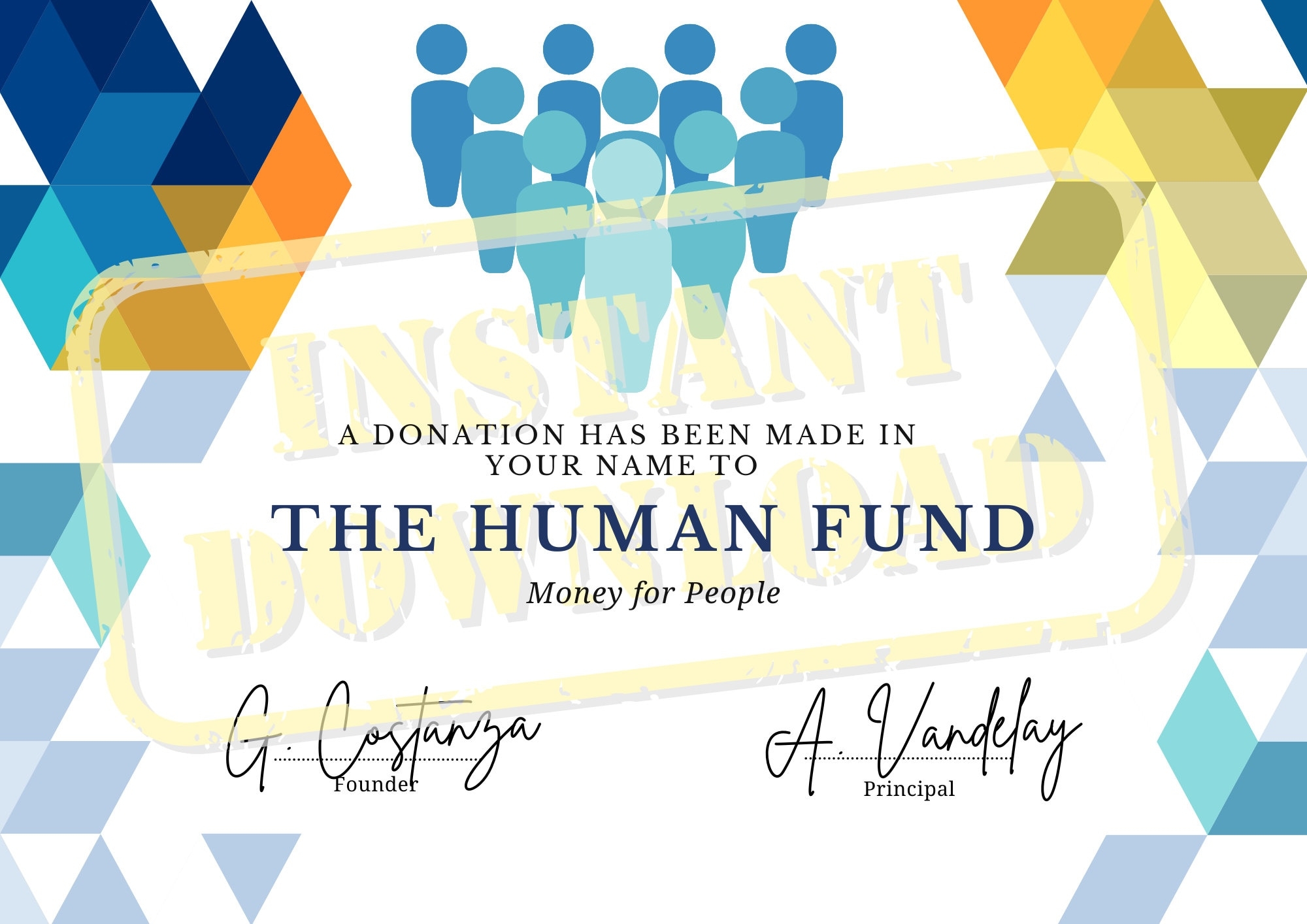 The Human Fund Card Digital Download Etsy
