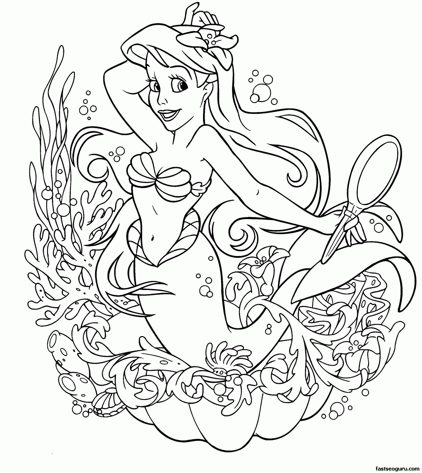  The Little Mermaid Coloring Pages Books 100 FREE And Printable 
