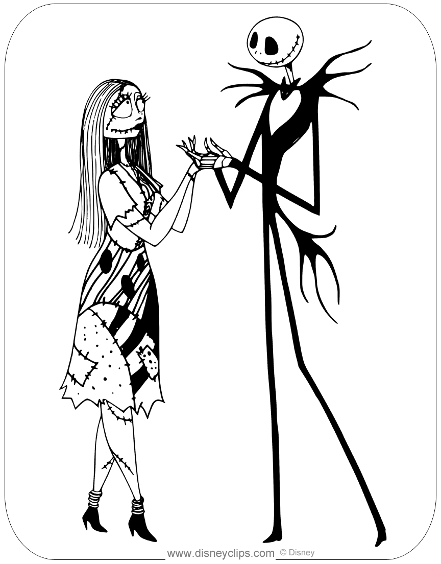 Jack And Sally Printable Coloring Pages