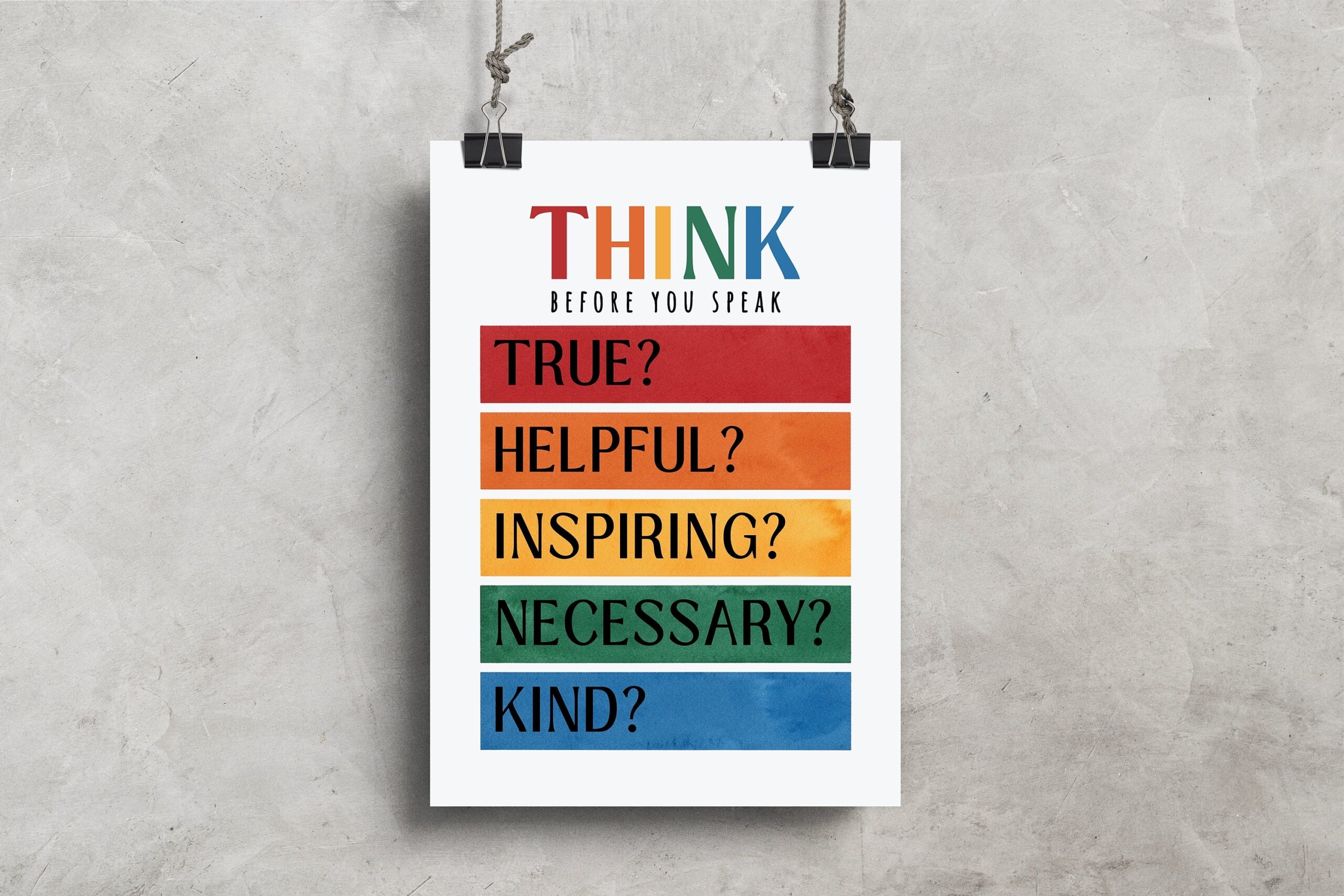 Think Before You Speak Printable