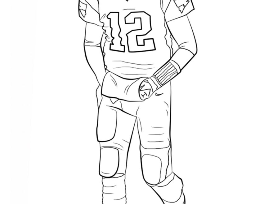 Tom Brady NFL Player Coloring Pages For Kids