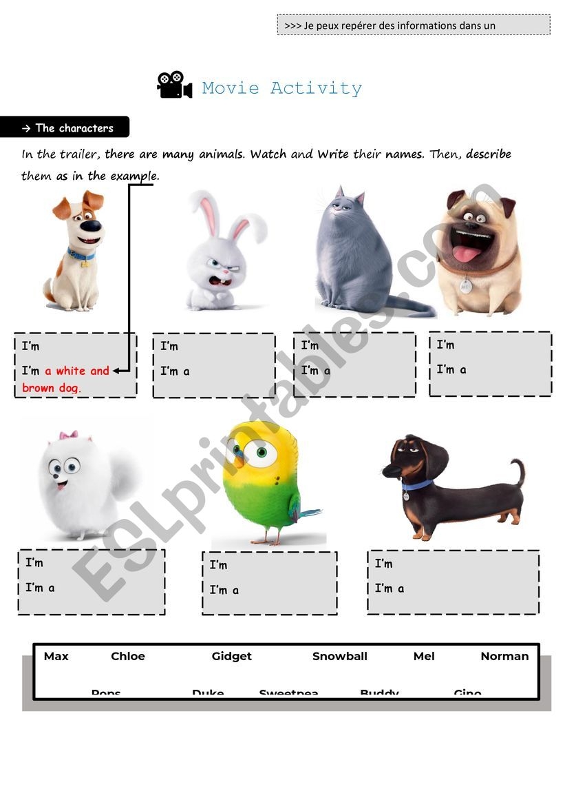 Trailer The Secret Life Of Pets ESL Worksheet By Leilami88