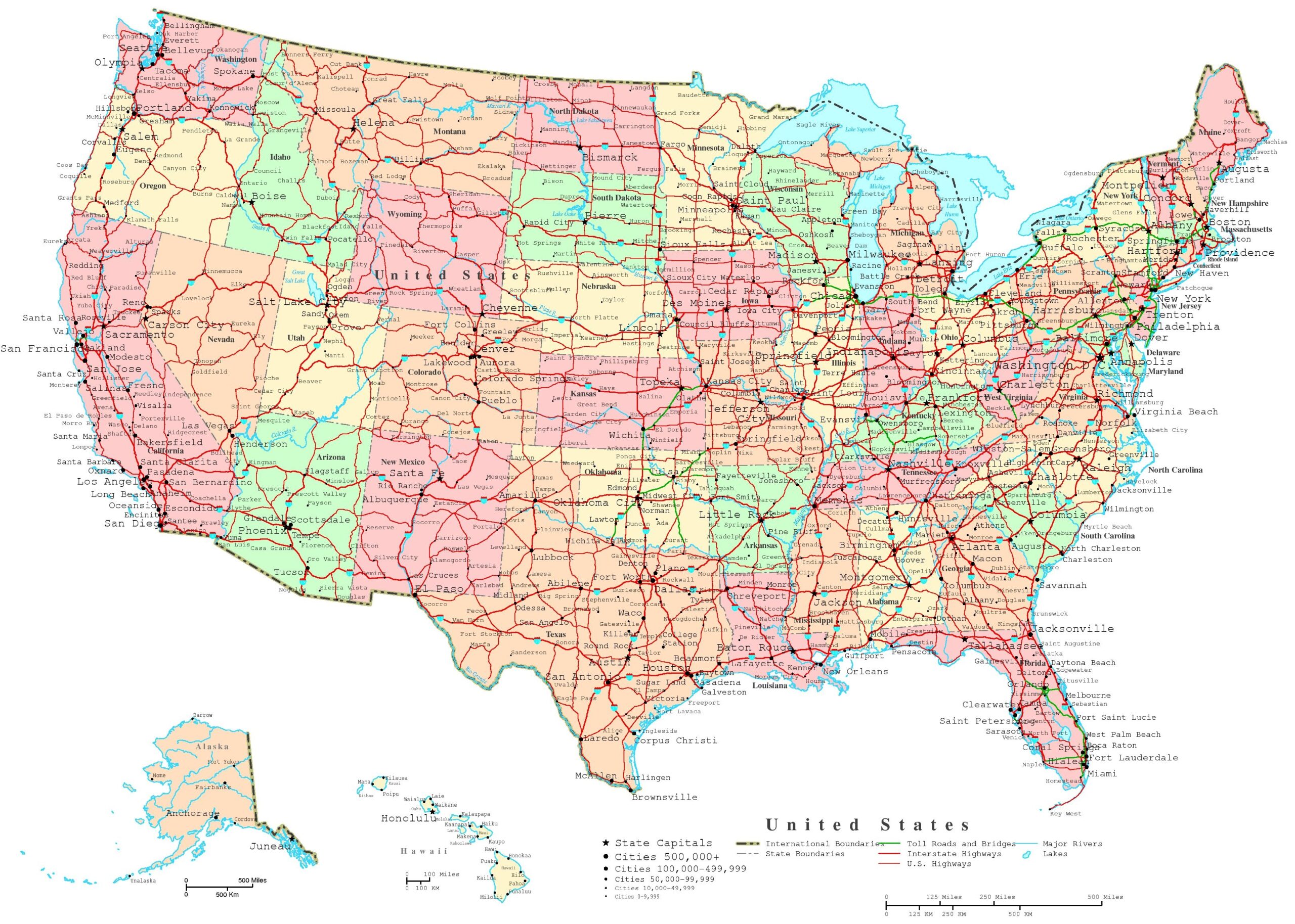 United States Map Printable Free