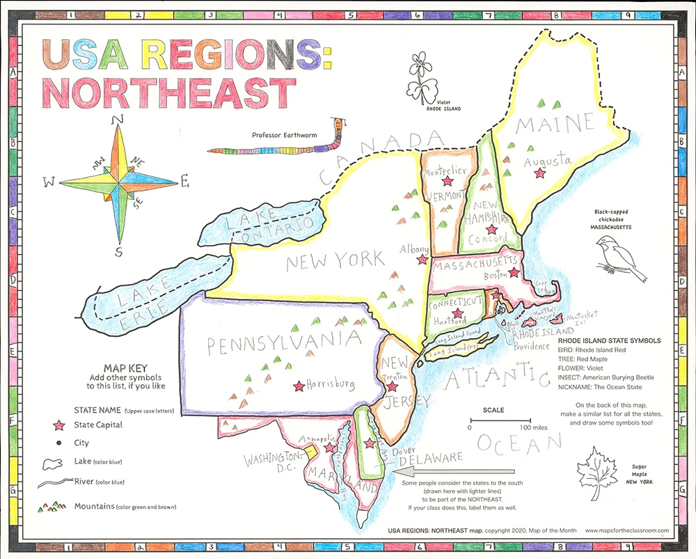 Northeast States Map Blank Printable