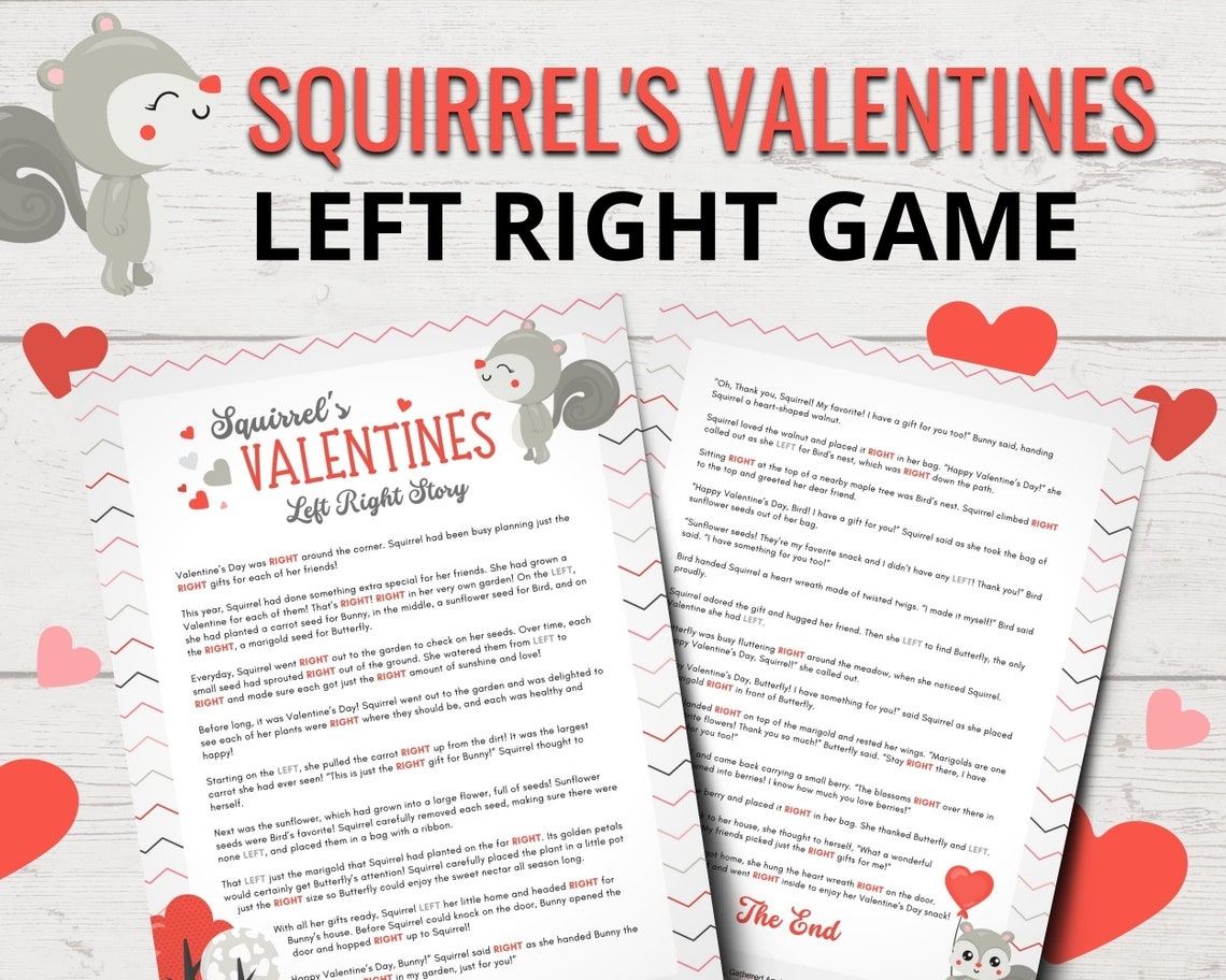 Valentine Left Right Game Gift Exchange Ideas For Valentine s Day