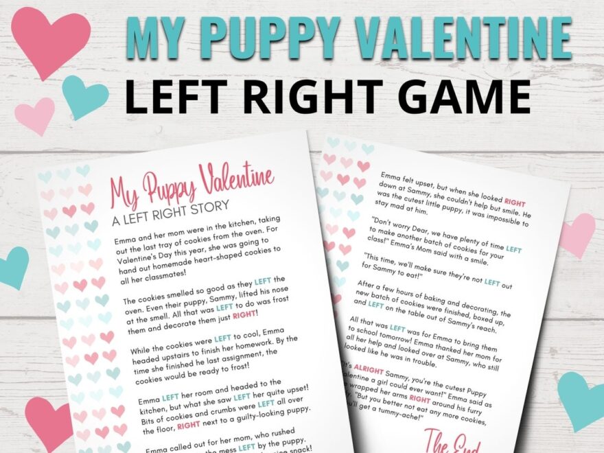 Valentine Left Right Game Gift Exchange Ideas For Valentine s Day