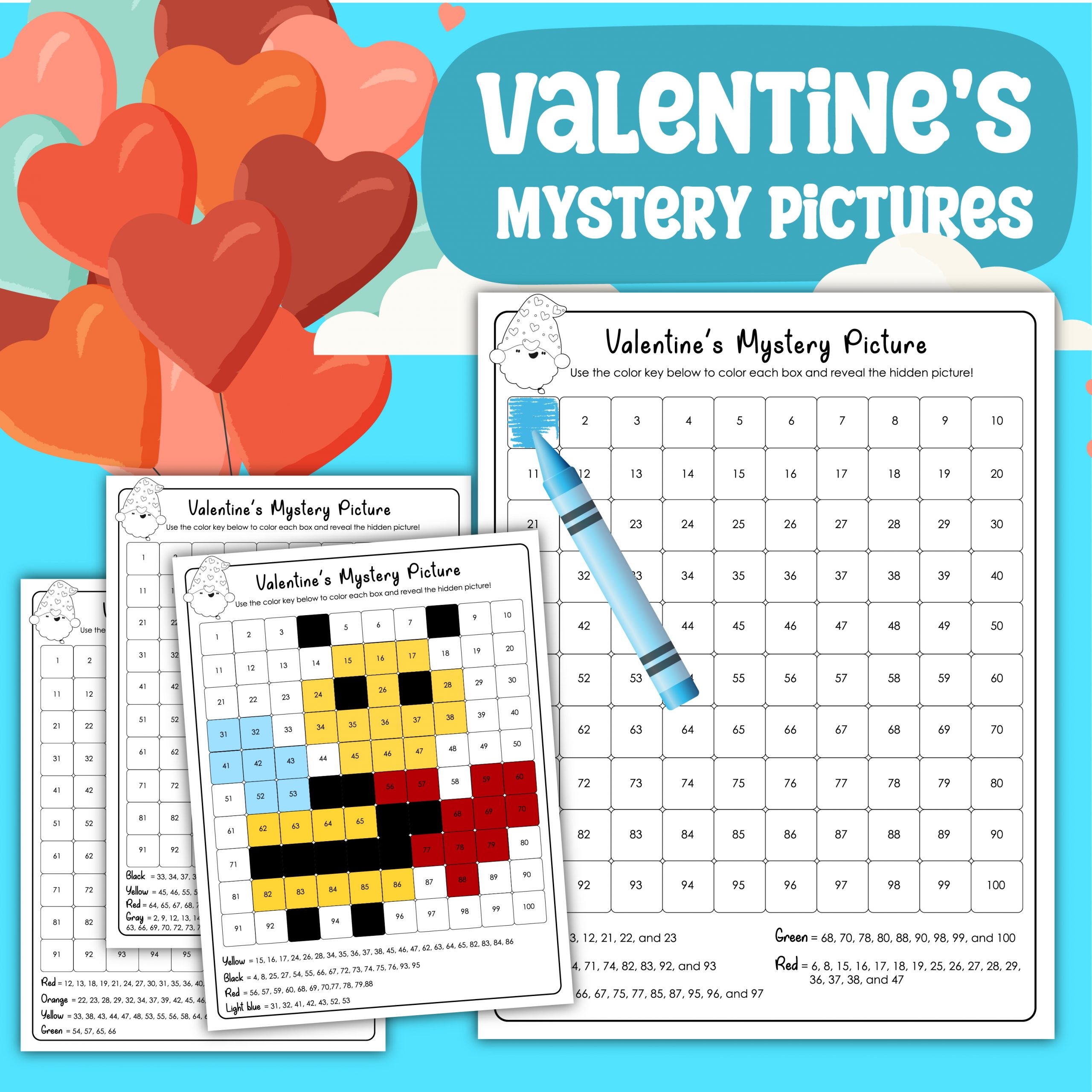 Valentine s Hidden Pictures Set Printable SKrafty