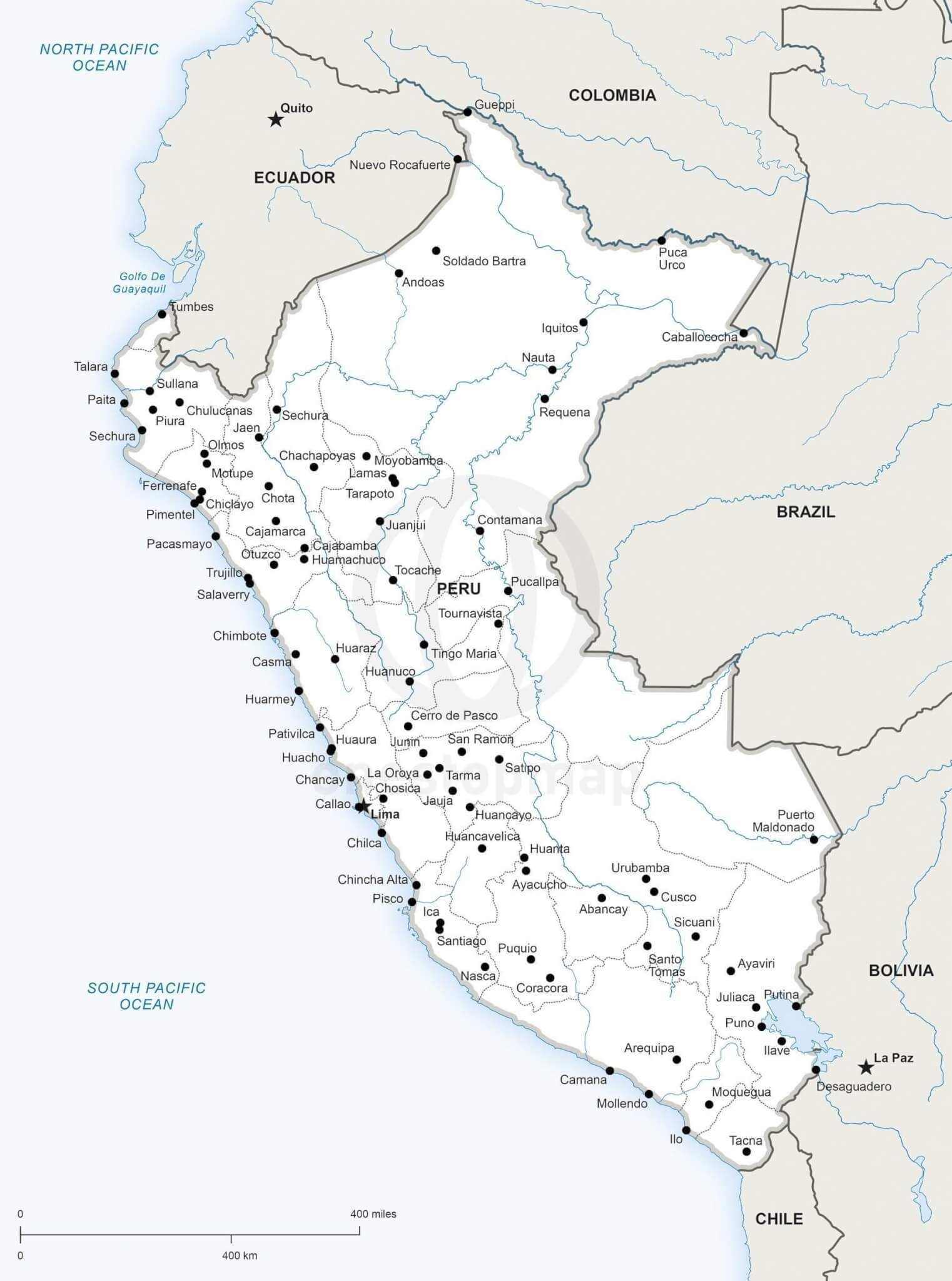  Vector Map Of Peru Political One Stop Map