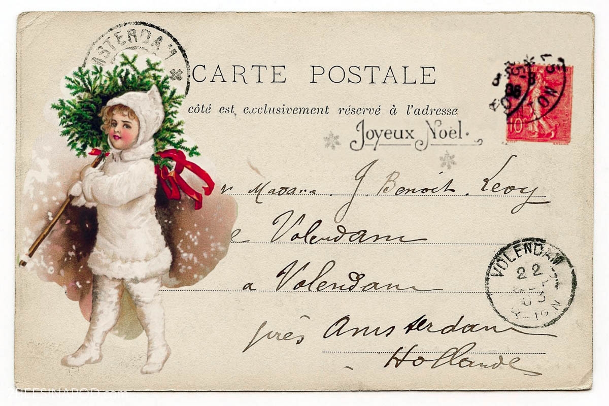 Vintage Christmas Postcard Gift Tags Free Printable 2 Bees In A Pod