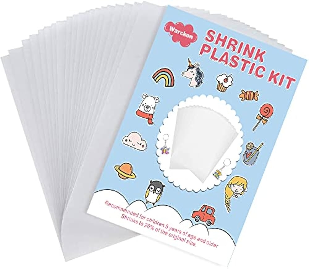 Warckon 12 Pieces Printable Shrink Plastic Sheets For Ink Jet Printers Shrink Art Paper Shrink Film
