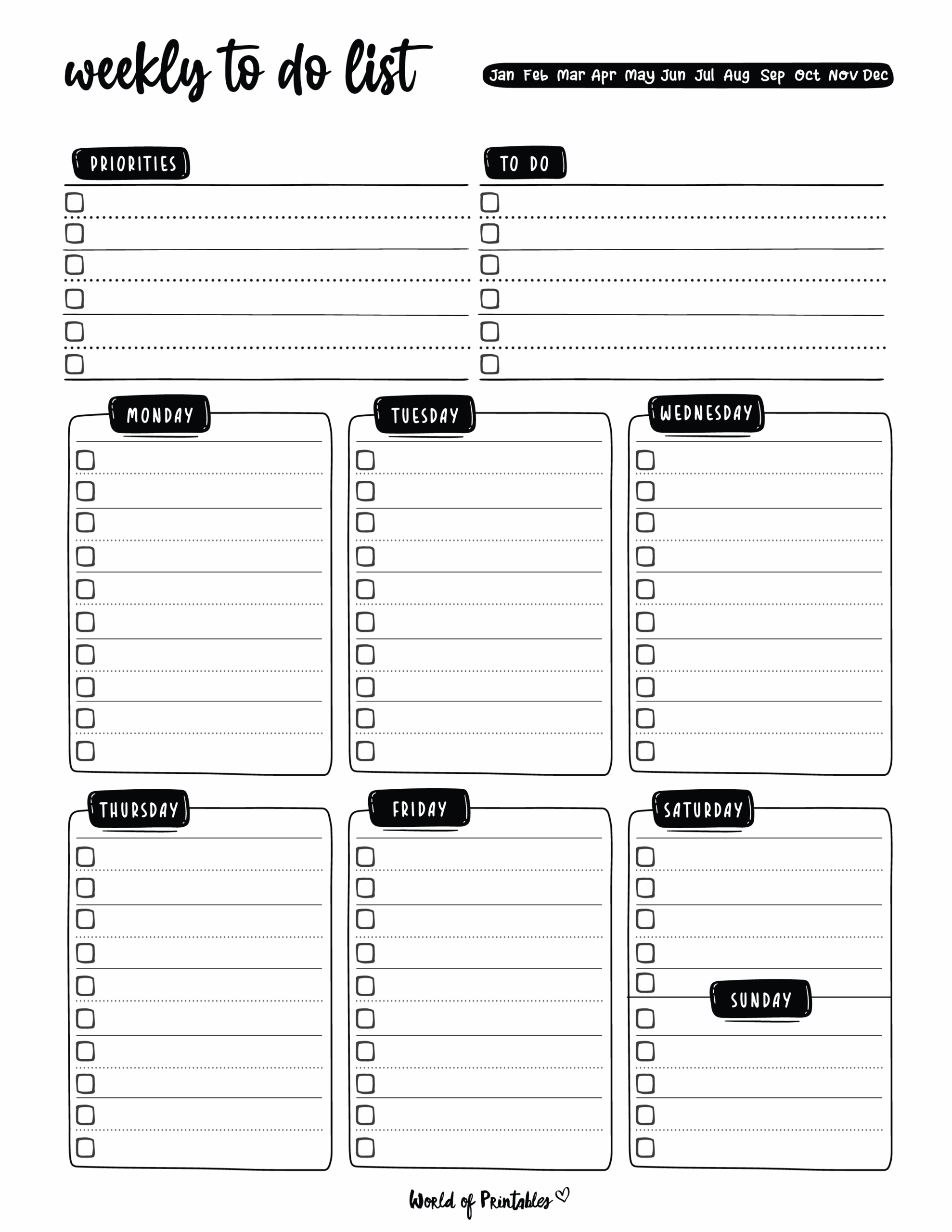 Free Printable Daily To Do List Template