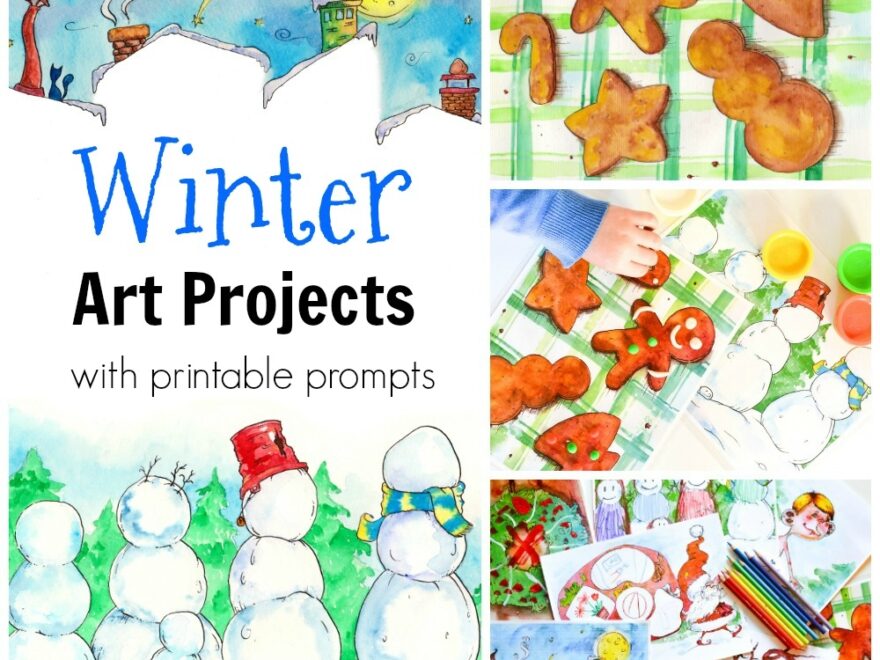Winter Art Projects With Printable Prompts For Kids