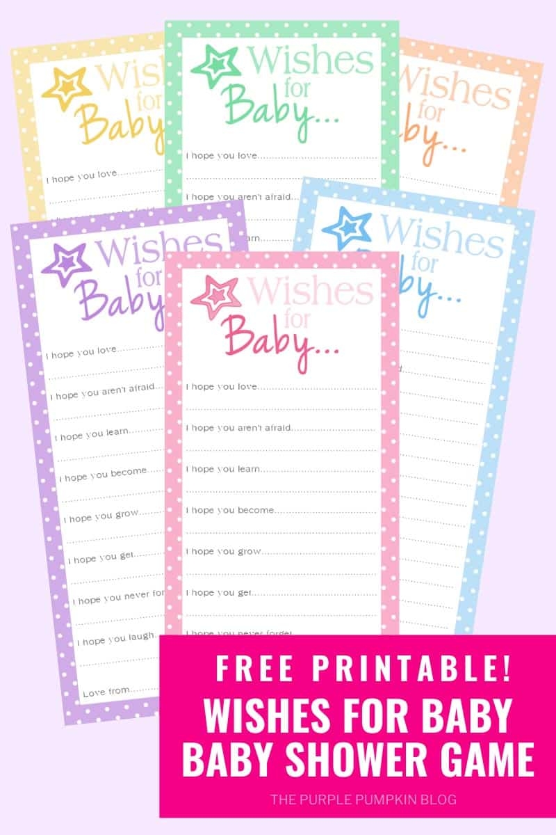 Wishes For Baby Free Printable Baby Shower Game Activity