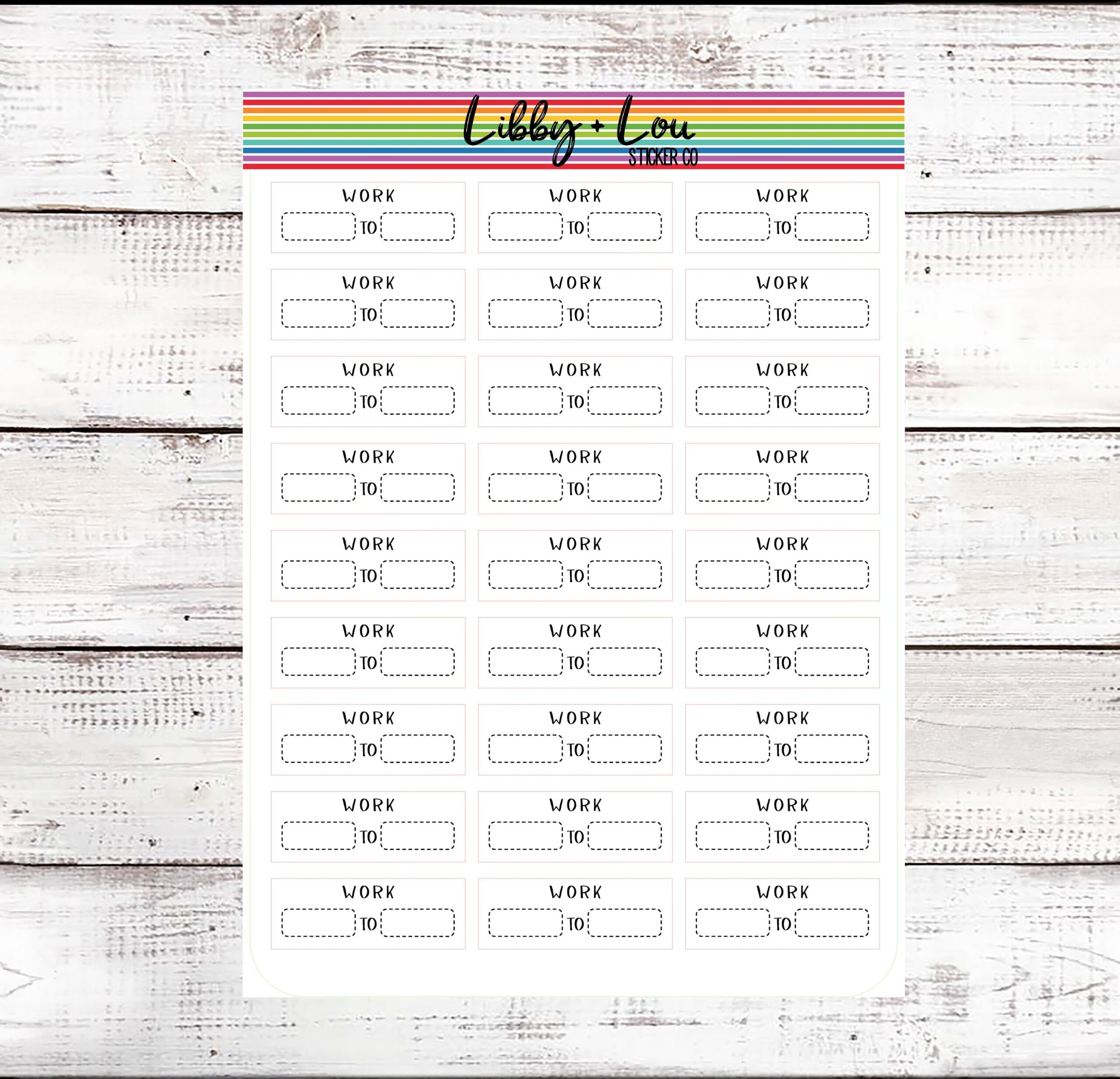 Work Schedule Planner Sticker Work Hours Neutral Stickers Libby And Lou Sticker Co Removable Sticker Etsy de