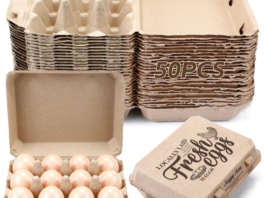 Zhanmai 50 Pack Natural Pulp Blank Square Egg Cartons For Chicken Eggs 12 Pack Vintage Classic 3x4 Style Egg Tray For Family Farm Market Storage Amazon de Home Kitchen